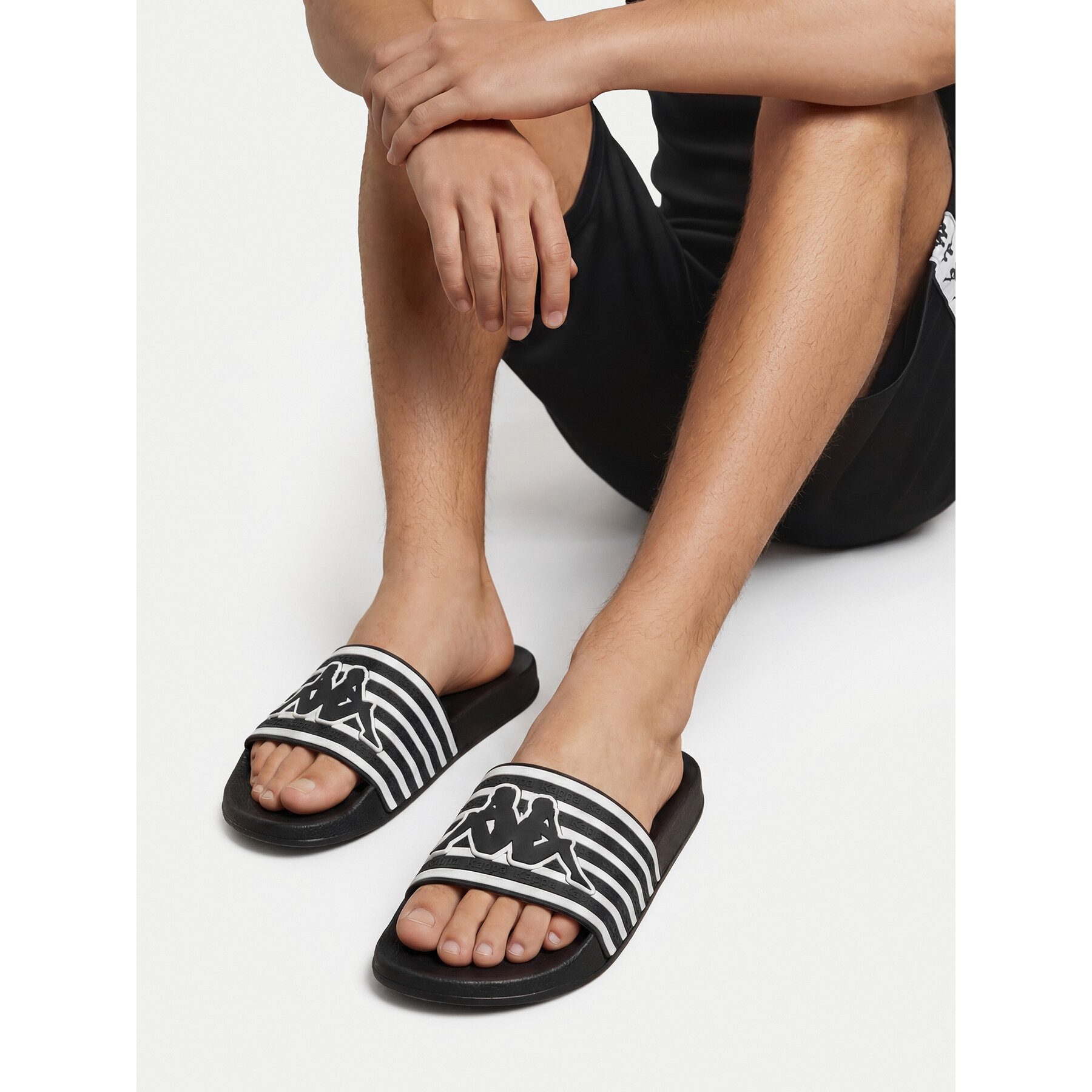 Kappa Kappa Herren-Flip-Flops, Schwarz Badepantolette