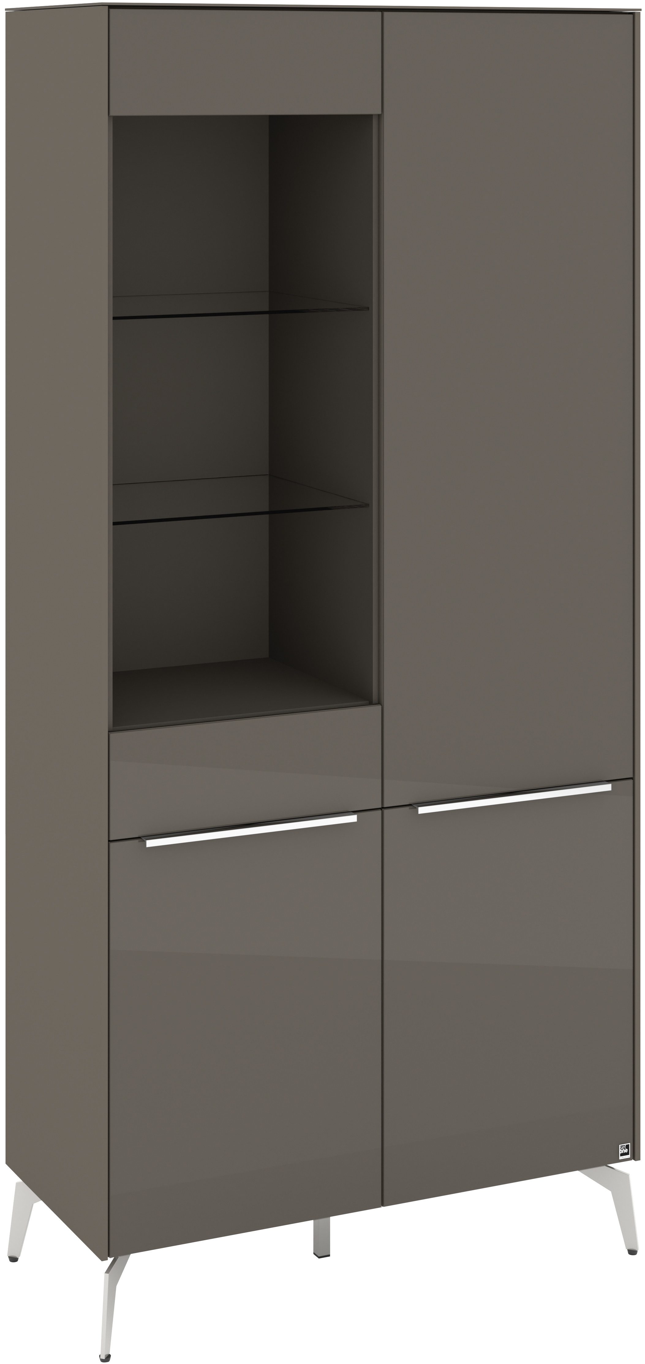 set one by Musterring Standvitrine Reno (1-St) Mit Winkelfüßen in diversen Farben, 200 cm Höhe & Farbauswahl