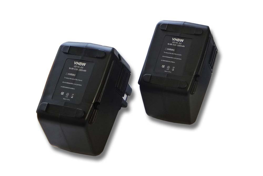 vhbw kompatibel mit Hilti SF100, SF100A, BD2000, SB10, SFB105 Akku NiMH 3300 mAh (9,6 V)