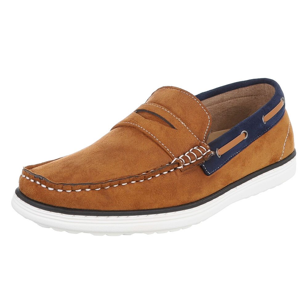 Herren Mokassin Slip-on Freizeitschuh in Velours-Optik Slipper