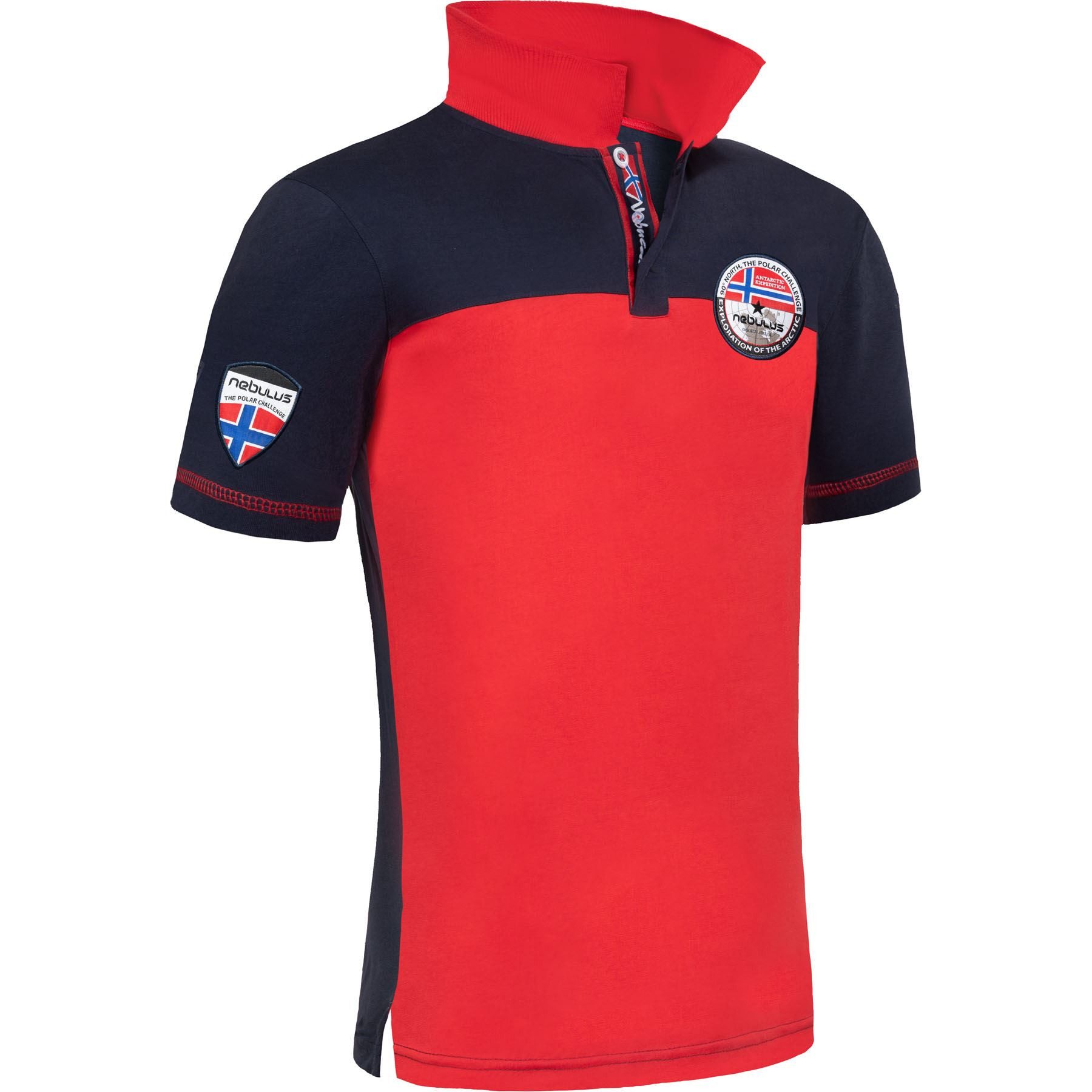 Nebulus Poloshirt PINA, P5305 - Herren, rot-navy, M