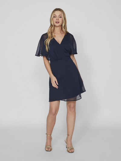 Vila Shirtkleid Elegantes Wickelkleid mit Gürtel Kurzes Wrap Dress Kleid VIRILLA (kurz) 7239 in Blau-2