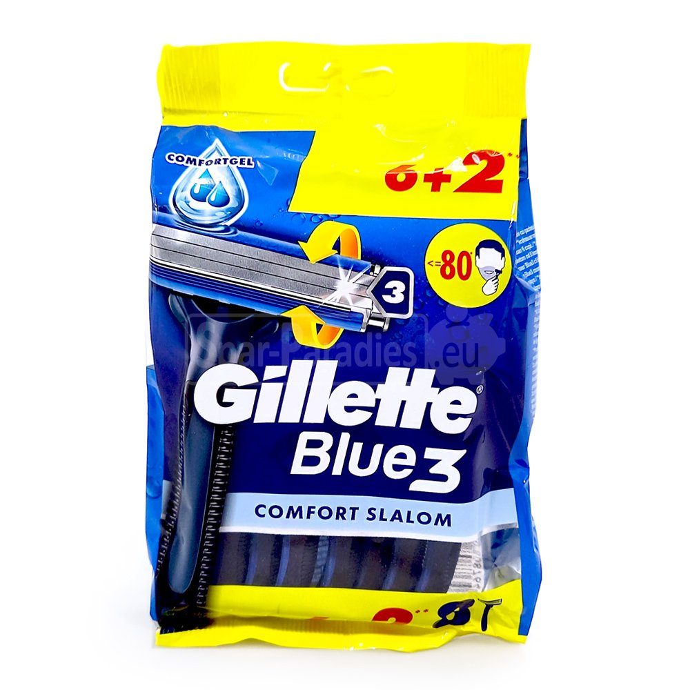 Gillette Rasierklingen Gillette Blue 3 Comfort Slalom Einwegrasierer, 8er Pack