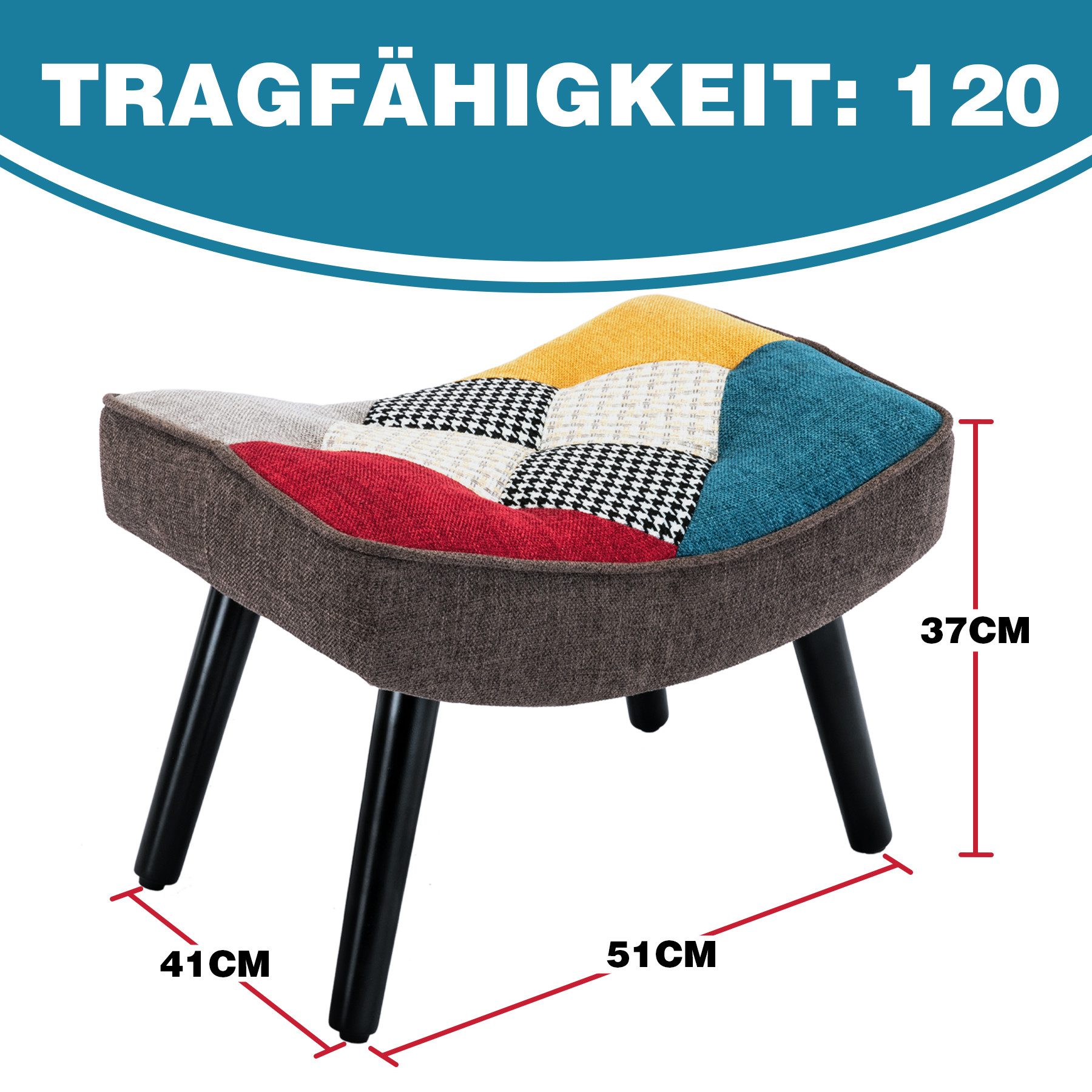 HomeMiYN Sitzhocker Hocker, Patchwork-Sessel, Ohrensessel, Schaukelstuhl günstig online kaufen