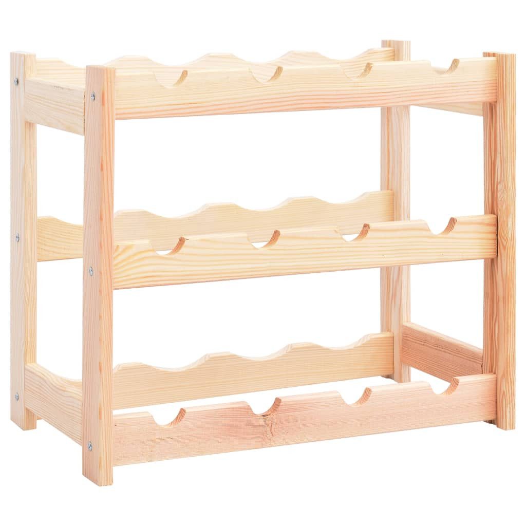furnicato Weinregal aus Massivholz 43 x 25 x 38 cm Naturfarbe, 1-tlg.