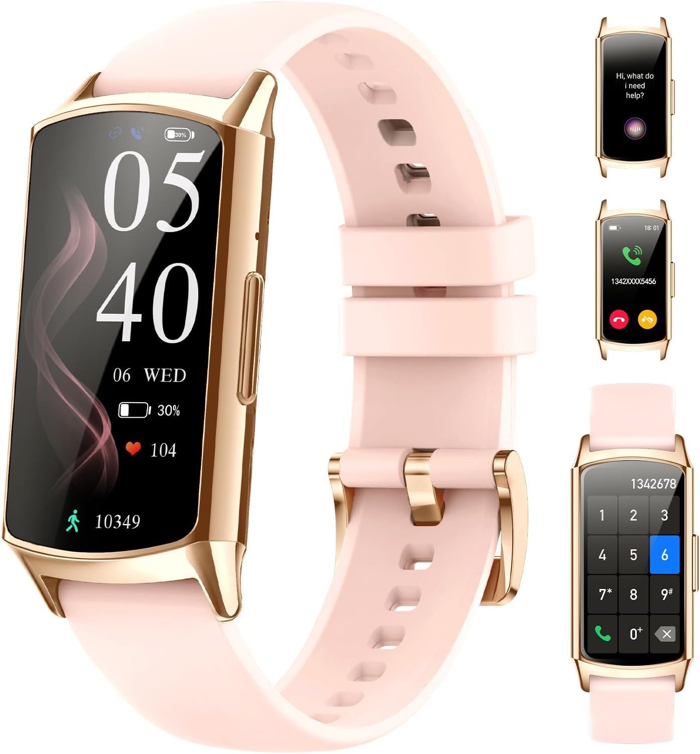 ELEJAFE Smartwatch (3,9 cm, android ios), SMARTWATCH HERREN DAMEN MIT BLUETOOTH TELEFONIE FITNESS