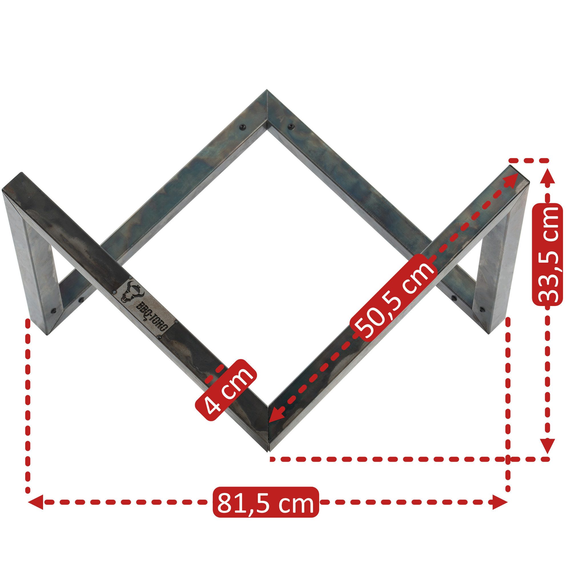BBQ-Toro Feuerschale Karbonstahl Feuerschalen Gestell für Ø 80 cm Feuerschalen, V-