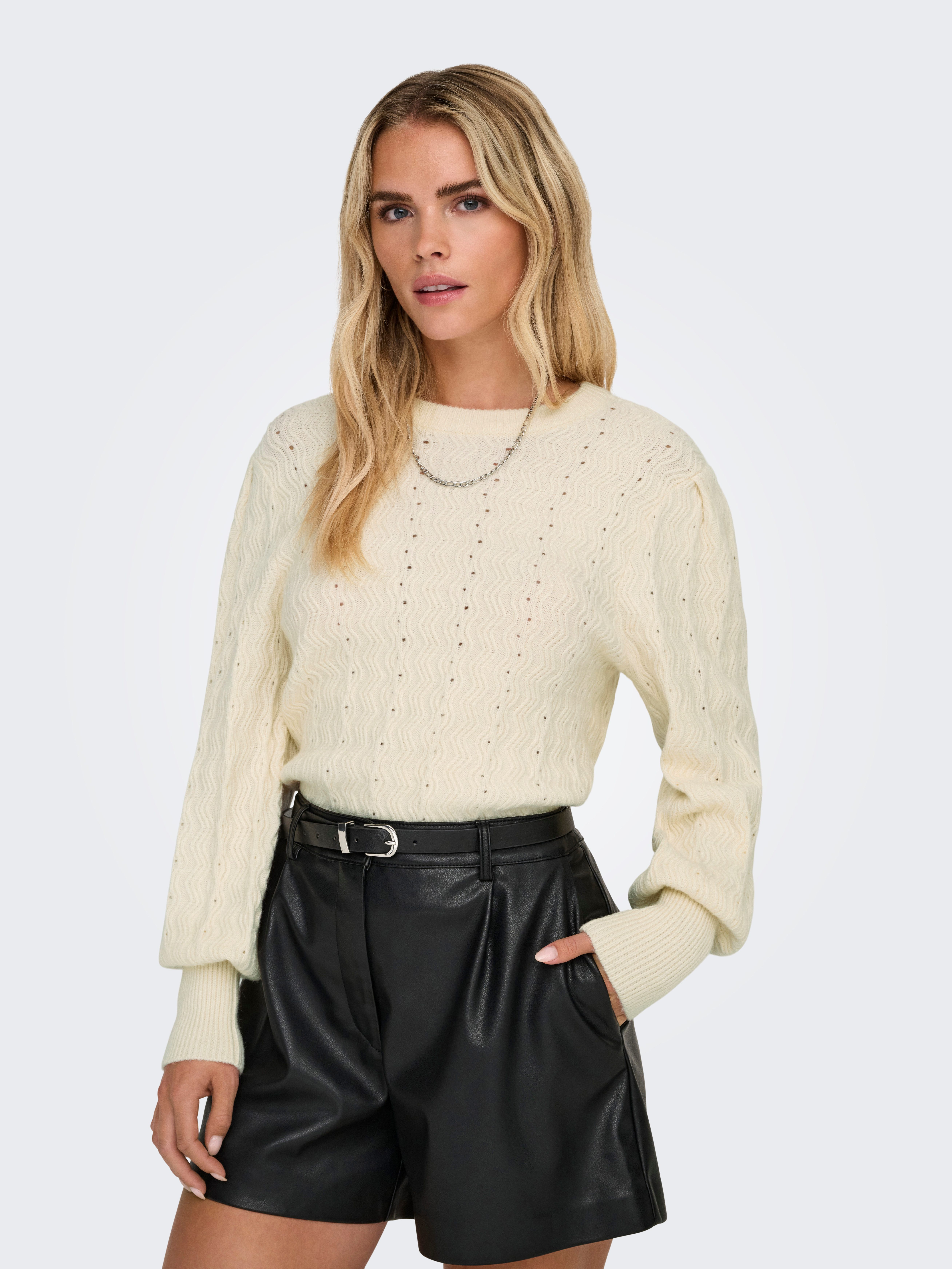 ONLY Rundhalspullover ONLKATIA LS STRUC PUFF günstig online kaufen