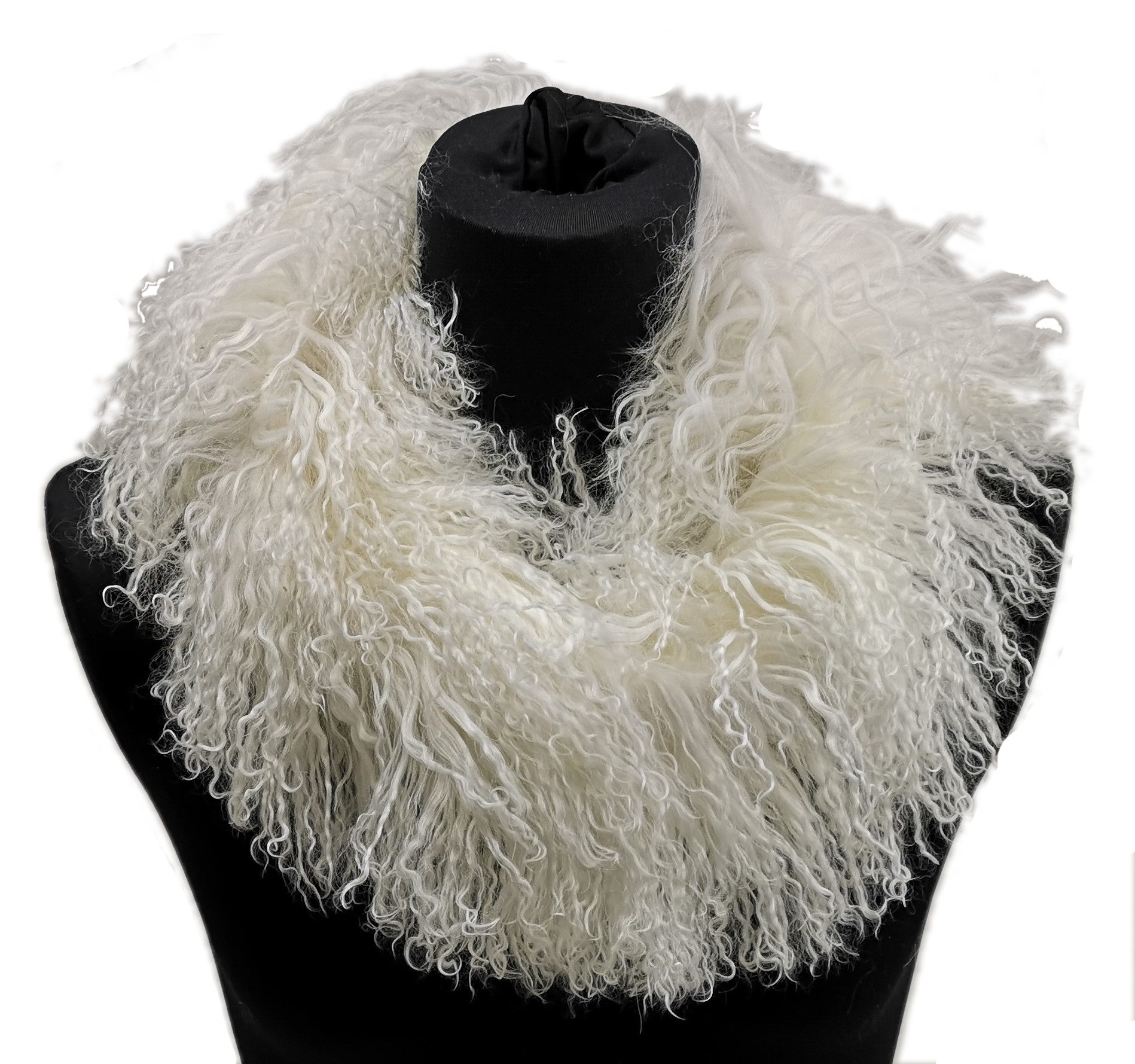 Reissner Lammfelle Schal Tibet Lammfell Kurz Schal BOA Kragen 75cm
