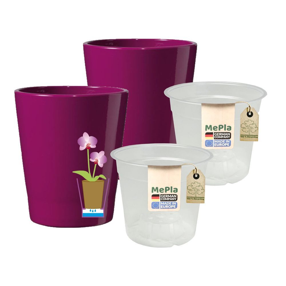 Heimwerkercenter Übertopf MePla - 2 Stück - Übertopf Merina ø 14 Brombeer + günstig online kaufen