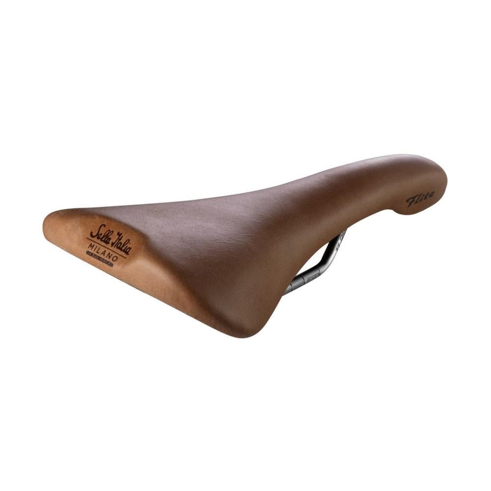 Selle Italia Fahrradsattel Selle Italia Flite Racer Light Brown L1, 146 × 280 mm, Echtleder, Ti-3