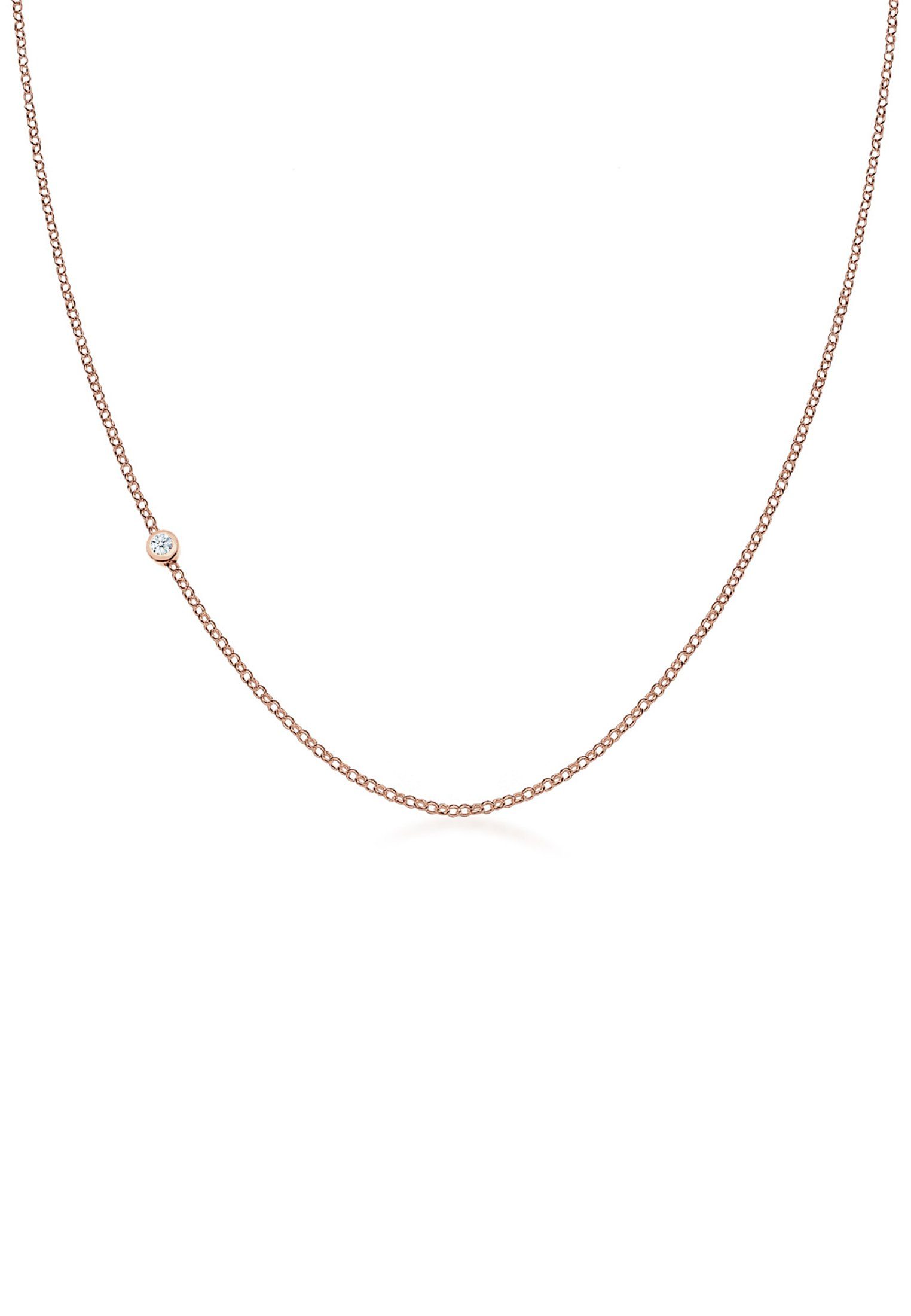 Elli DIAMONDS Collierkettchen Basic Diamant 925 Sterling Silber