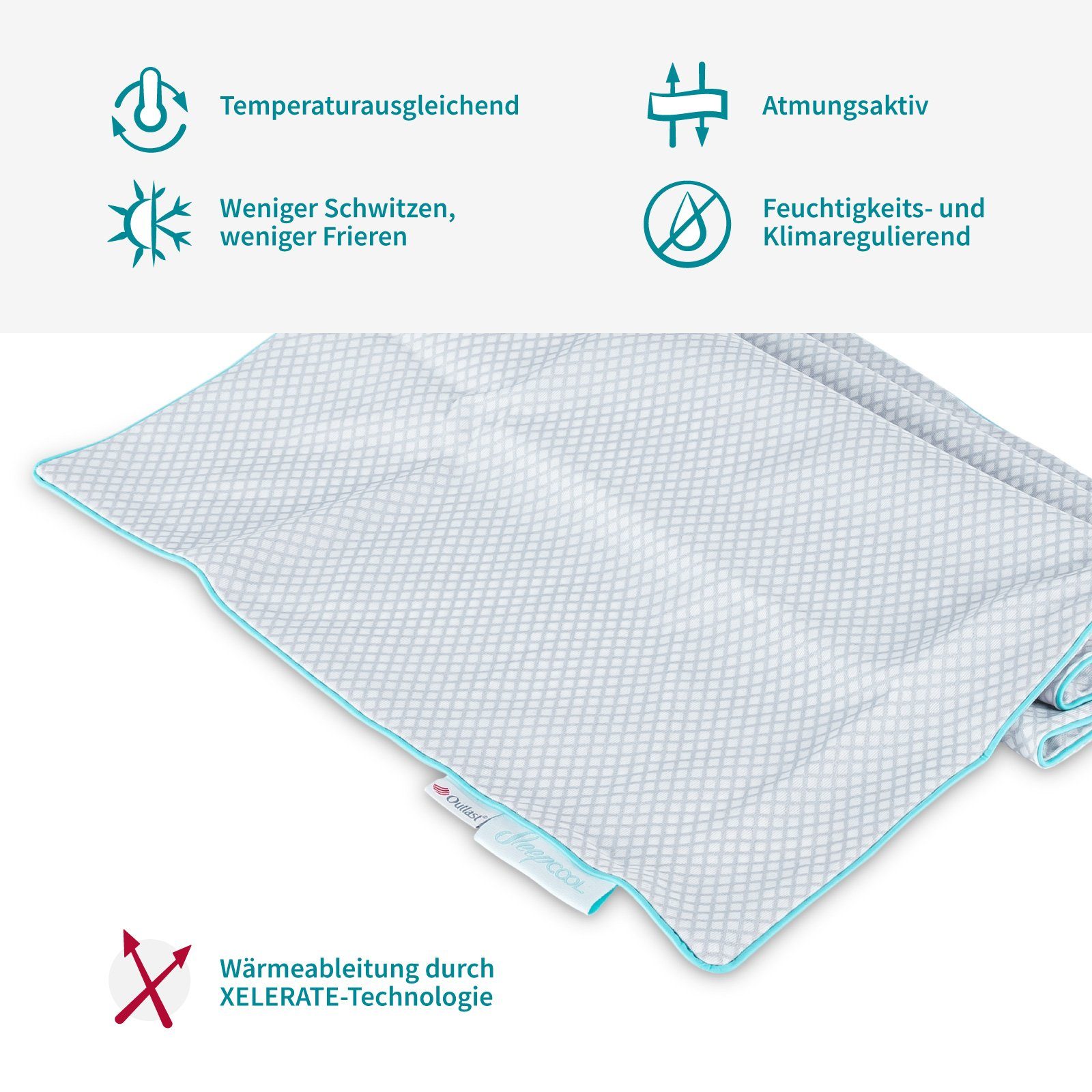 SleepCOOL Kissenhülle Temperaturregulierende Kissenhüllen mit Kühleffekt günstig online kaufen