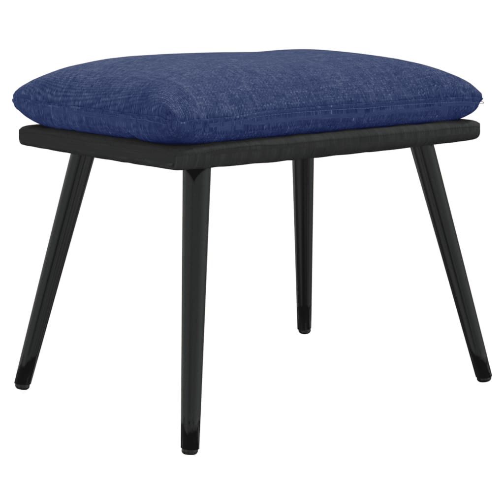 Polsterhocker Fußhocker Blau 45x29,5x35 cm Stoff und Kunstleder