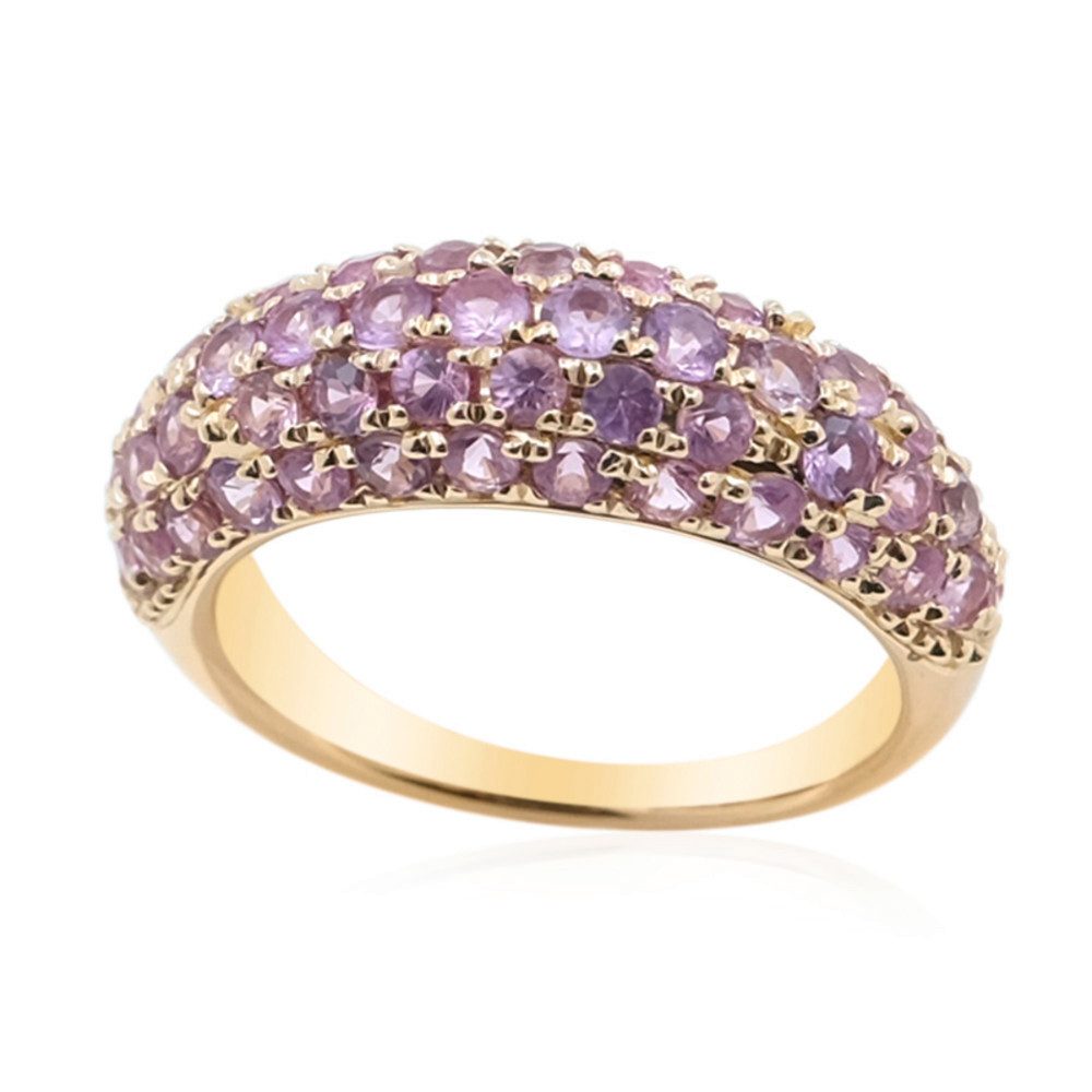 Cavill Goldring Cavill Ring 9K Gelbgold mit 1,94 ct lila Ceylon-Saphiren Pave (1-tlg)