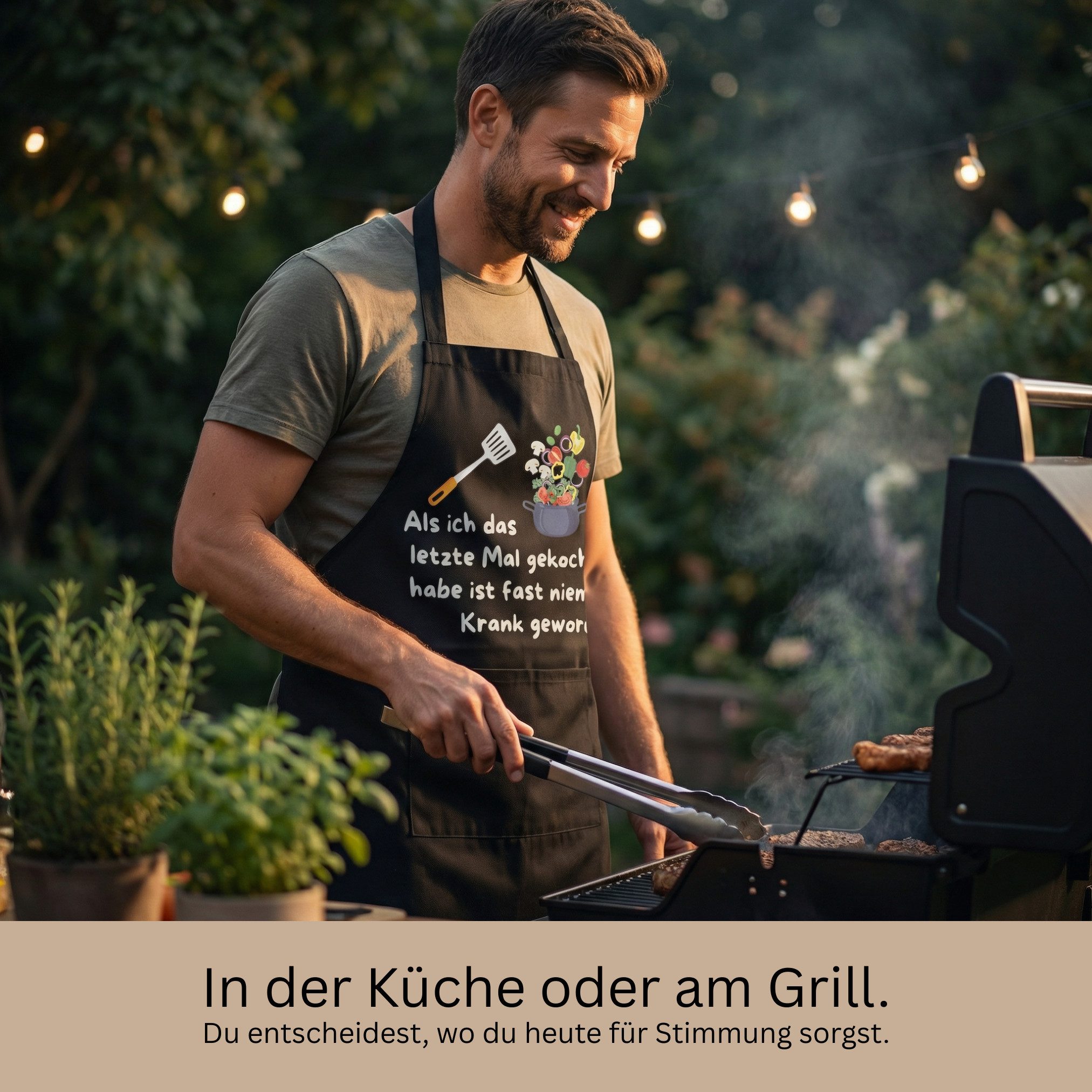 Curry Master Kochschürze Lustige Grillschürze mit Spruch - Geschenkidee, 100% Baumwolle, Doppelnähte, Einstellbare Größe, 2 Front-Taschen – Bild 3 von 5