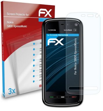 atFoliX Schutzfolie Displayschutz für Nokia 5800 XpressMusic, (3 Folien), Ultraklar und hartbeschichtet
