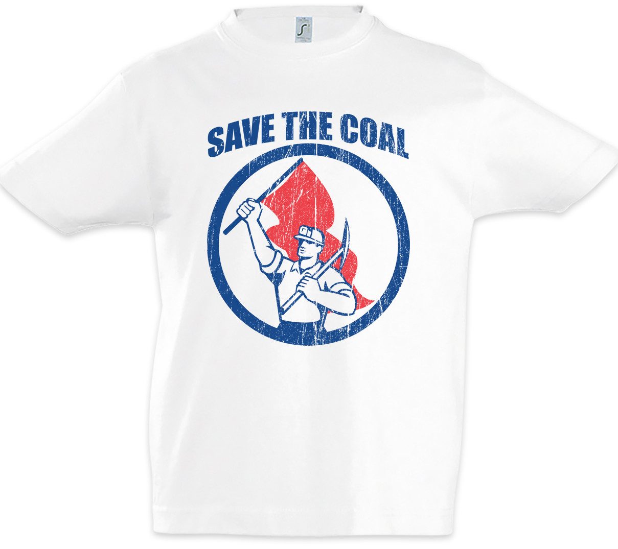 Print-Shirt Save The Coal Kinder T-Shirt Bergarbeiter Bergmann Kumpel Mine