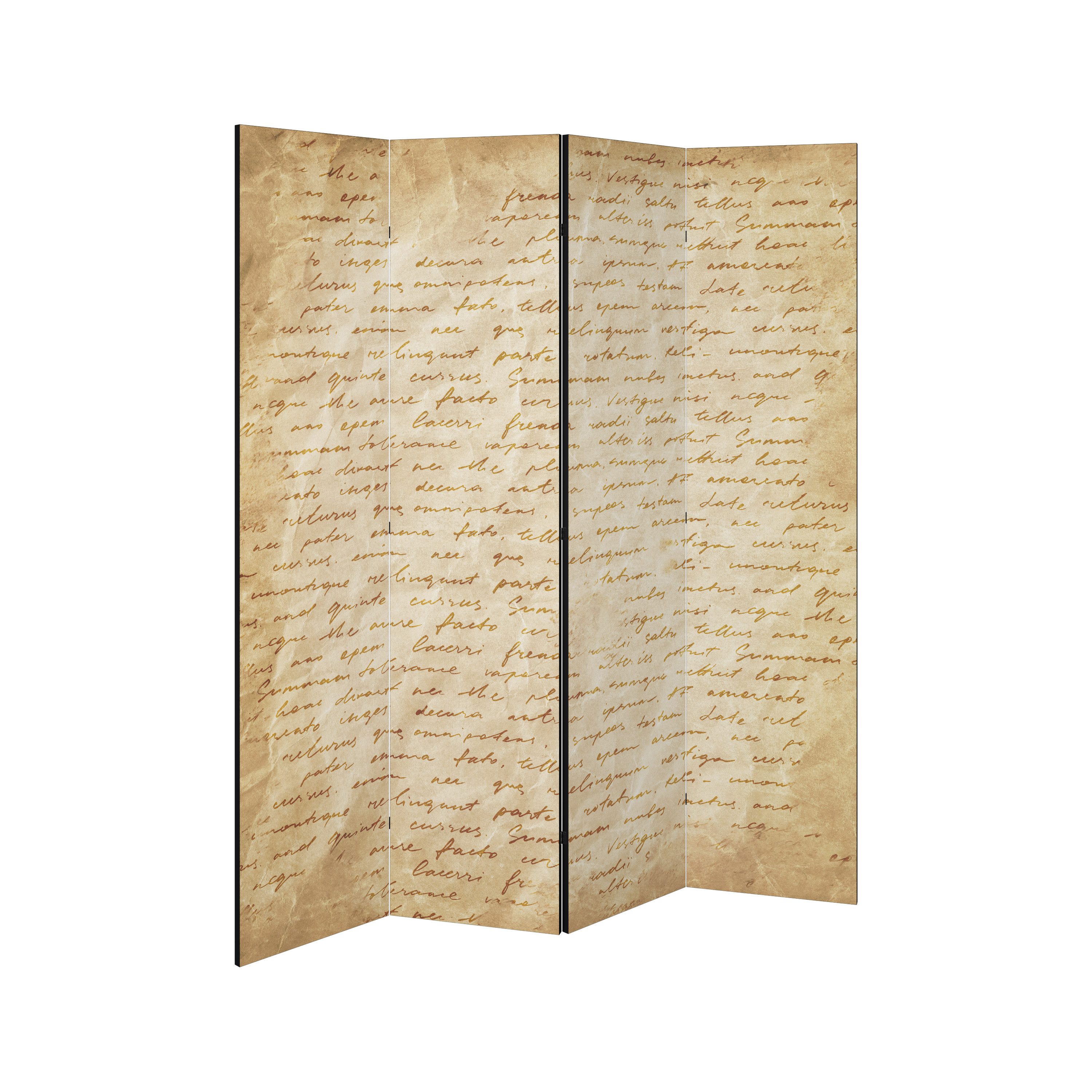 SPACEREBELS Paravent PAGES OF MEMORY (1 St), Raumteiler mit 4 Paneelen, einseitig bedruckt, 152 x 168 cm