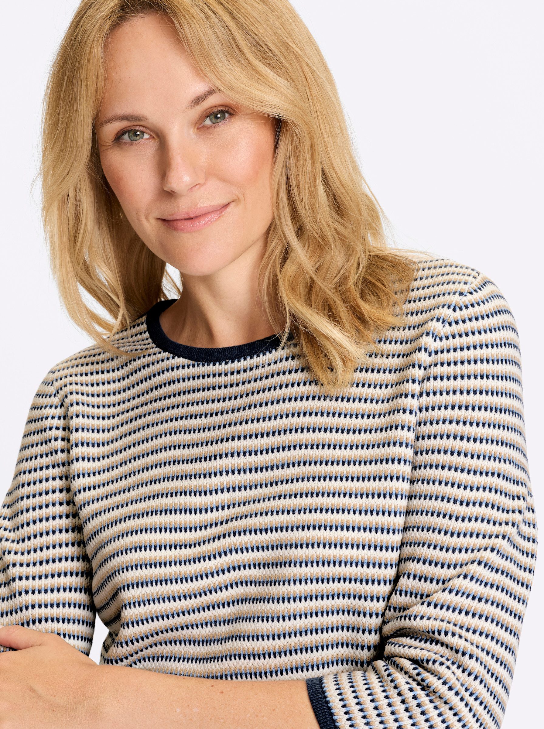 Sieh an! Strickpullover Jacquard-Pullover 3/4-Arm Jacquard