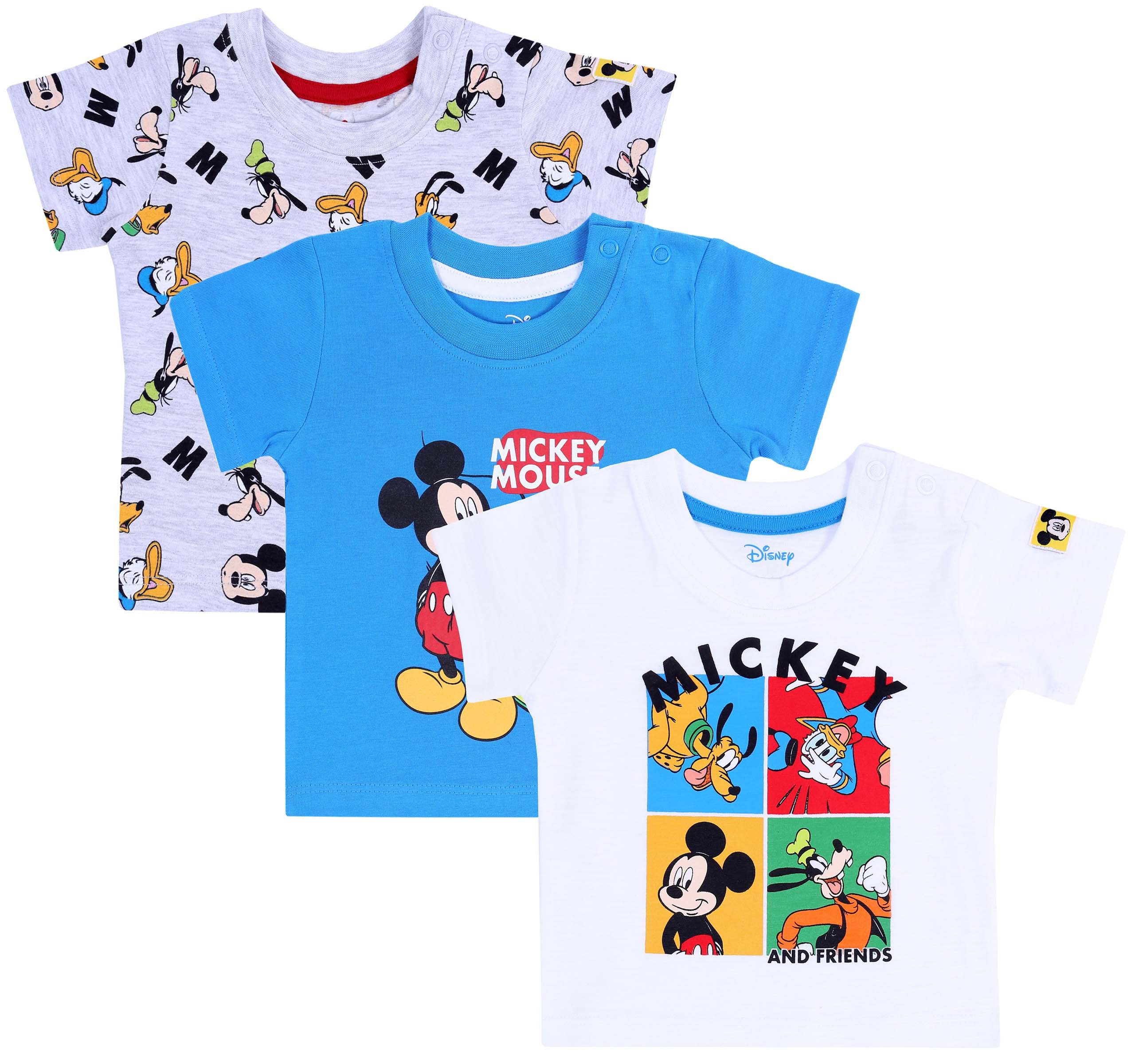 Kurzarmbluse 3x T-Shirt/Bluse kurzärmelig Mickey Maus und seine Freunde DISNEY