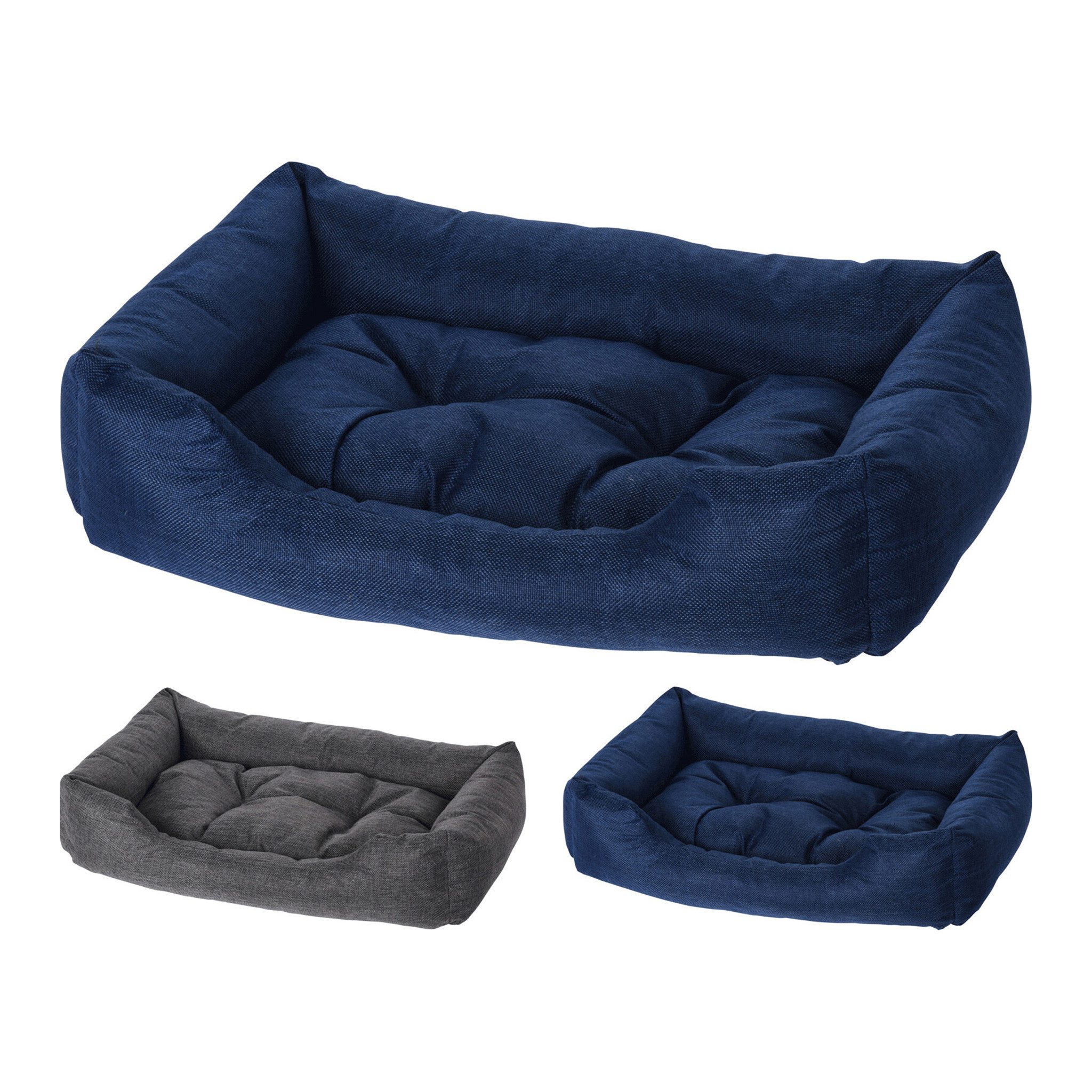 PETS Collection Hundekorb, Haustierbett 61x45x12cm rechteckig 1 Stück Blau / Grau sortiert