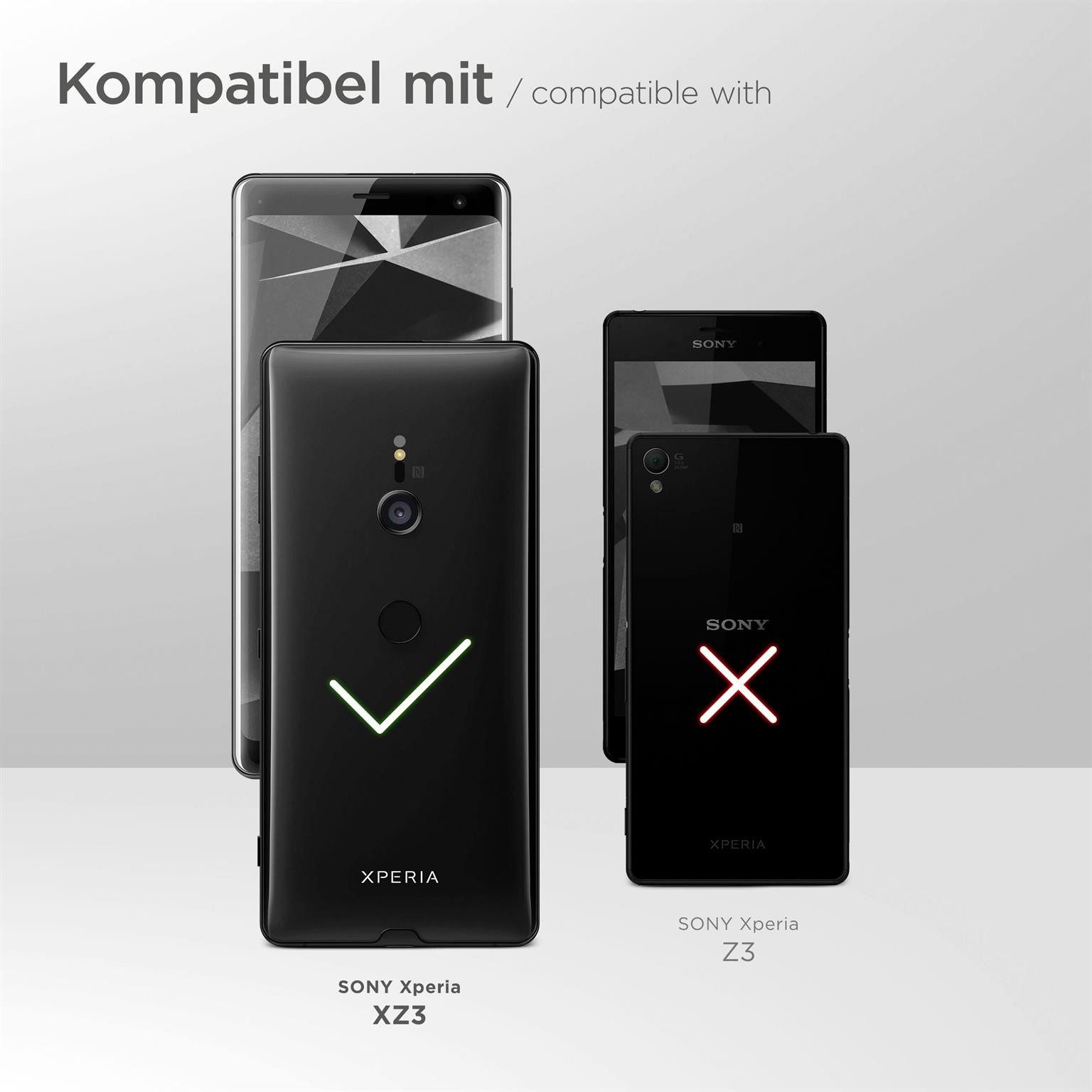 ONEFLOW Handyhülle für Sony Xperia XZ3 Premium Hülle Business Cover Schwarz 6 Zoll, 360 Grad Schutzhülle Flip Case Etui Klapphülle Dünn Leder Handy Tasche