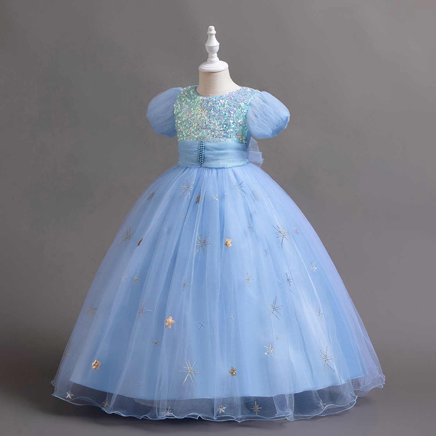 Blau Mädchen Geburtstagsparty Abendkleid Daisred Tüllkleider Prinzessinnenkleider