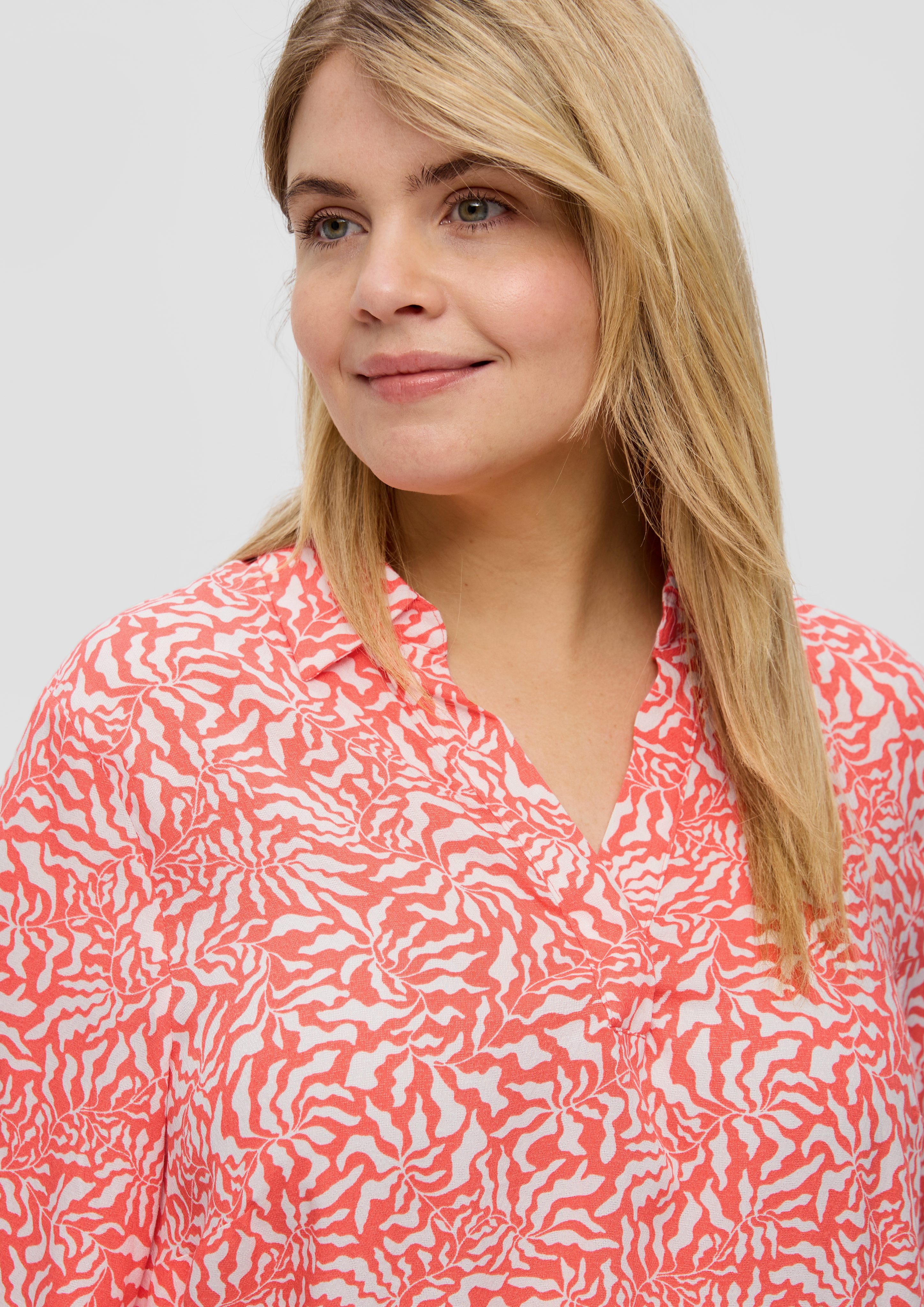 s.Oliver Langarmbluse Viskosebluse mit All-over-Print günstig online kaufen
