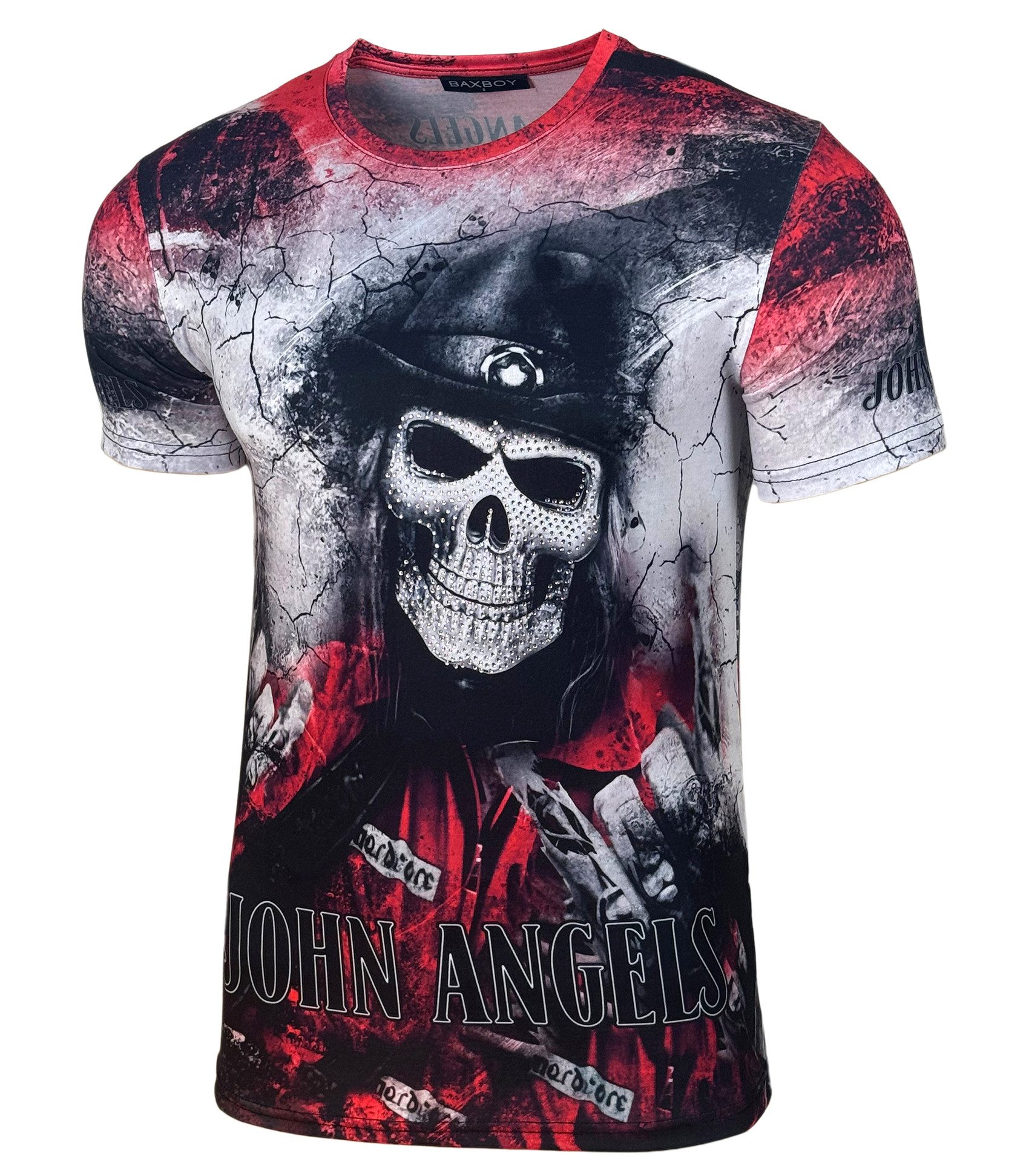 Baxboy T-Shirt Baxboy Moderner Männer Kurzarm Allover Print T-Shirt 220-229