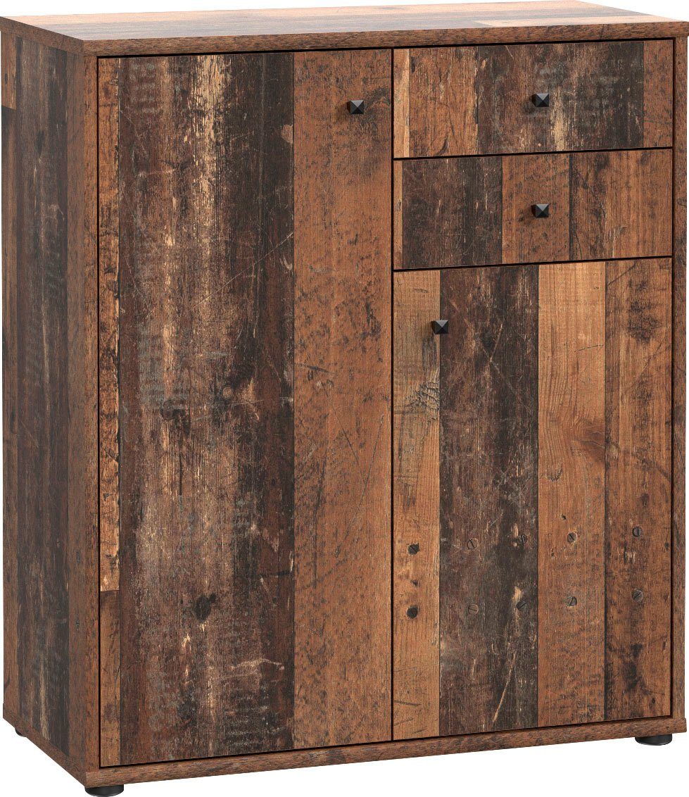 FORTE Kommode Tempra, Kommode, 2 Türen, 2 Schubkästen, viel Stauraum, Breite 73,7 cm