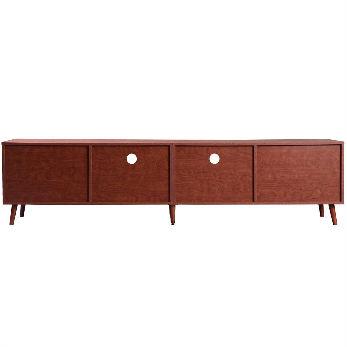 XDeer Rattandesign TV-Schränke,Holz-TV-Schrank(Braun,200*37*49cm) Echtholzfüßen Stabiler TV-Schrank Hochwertiger und TV-Ständer,mit