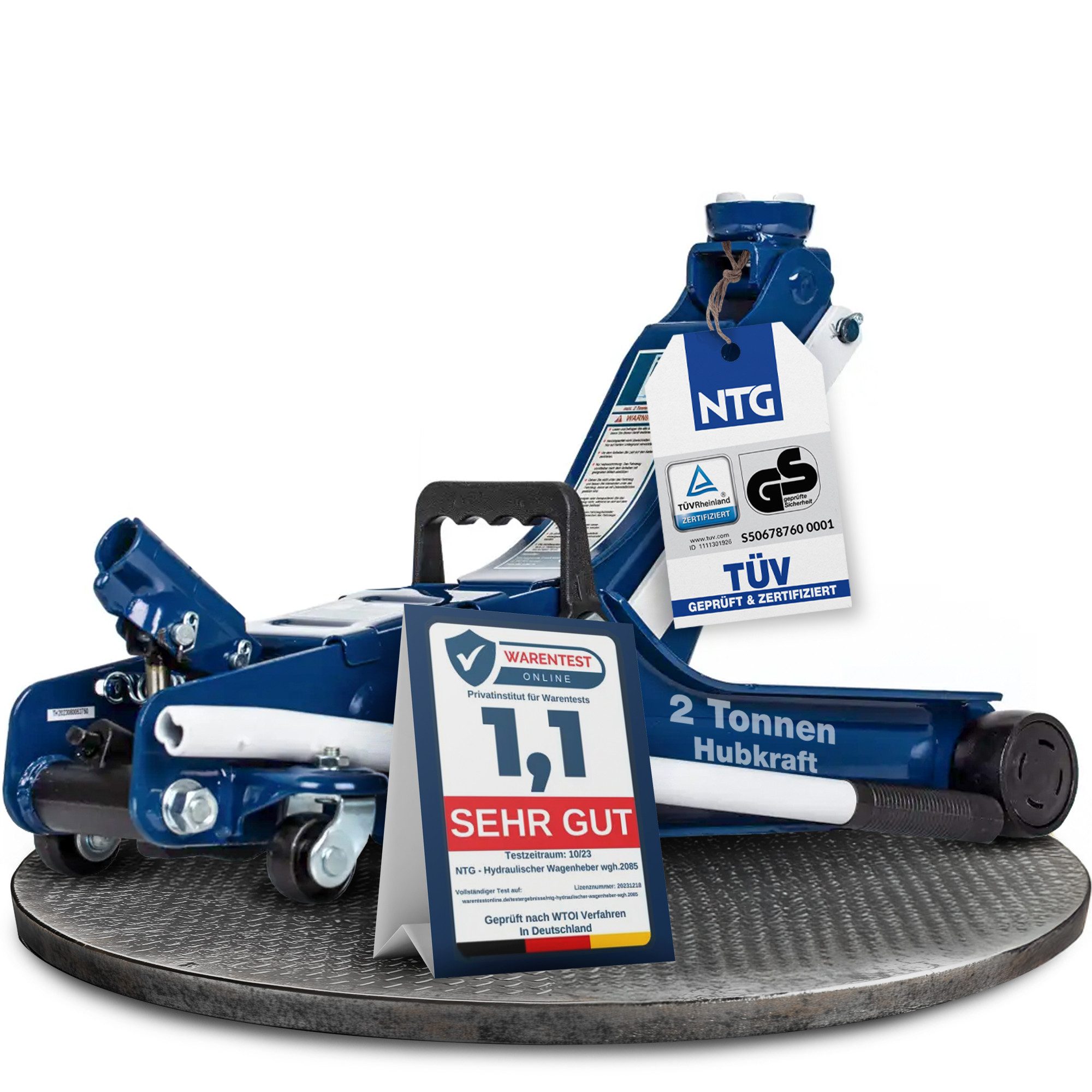 NTG Nutzfahrzeug Technik GmbH Домкрат Hydraulisch Rangierwagenheber 2to 2000kg 85-375mm TÜV Zertifiziert, max. Hubhöhe: 37.5 cm, Lowliner Домкрат