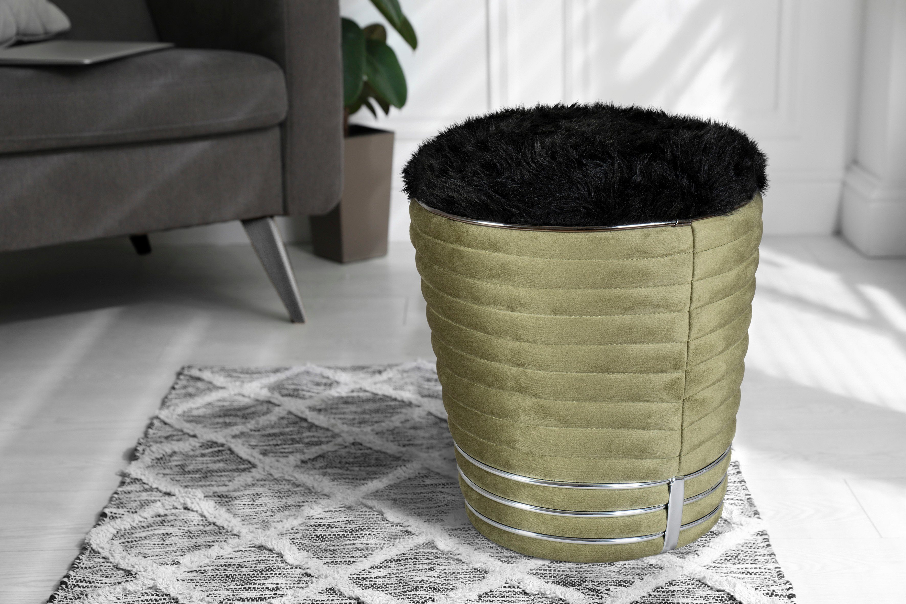 Kayoom Sitzhocker Hocker Doric, trendiger Look, ästhetische Farbgebung, schöne Steppung (1 St), komfortabel, hochqualitativ, pflegeleicht, hochwertige Materialien