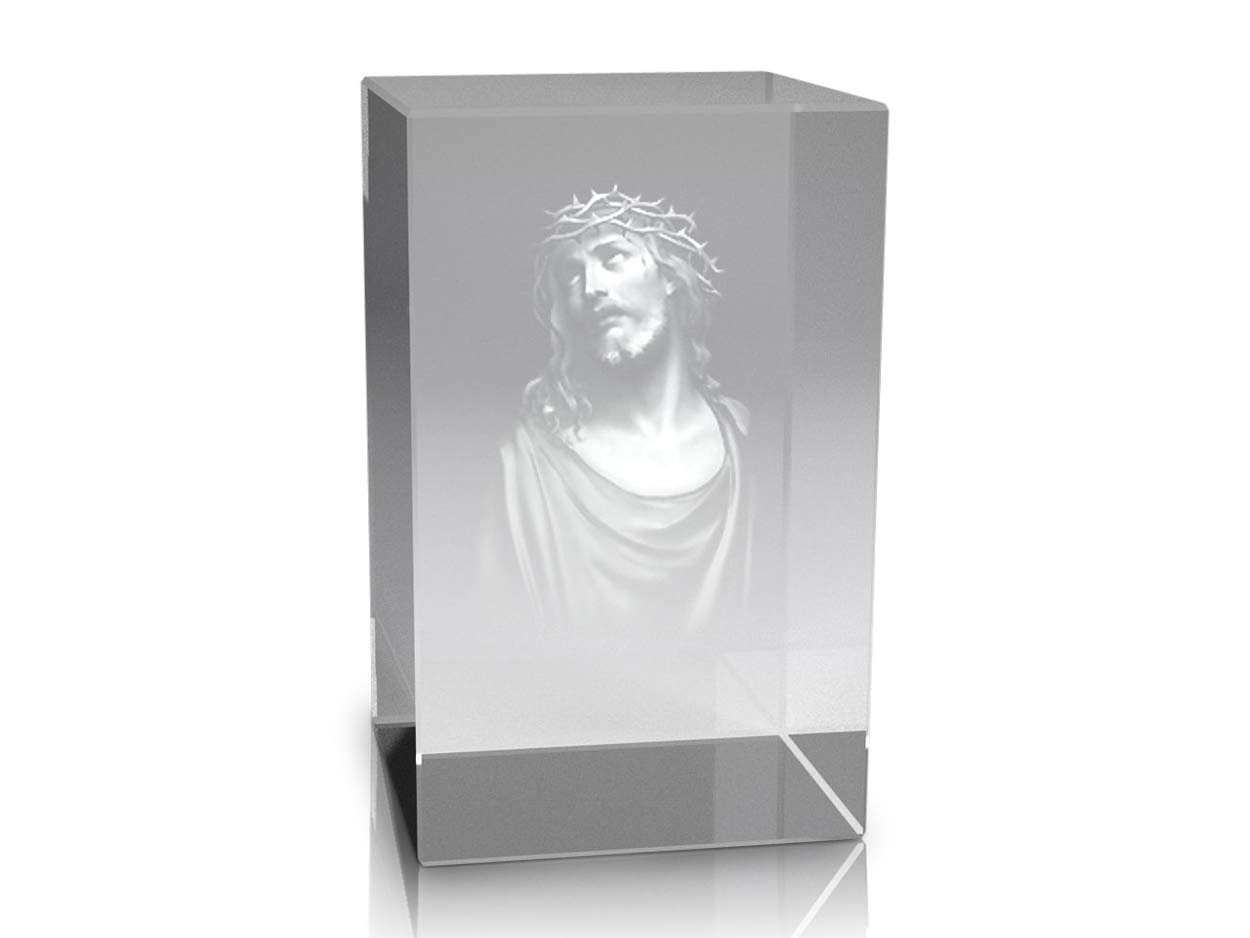 VIP-LASER Dekofigur Familienbetrieb Germany, in Glaskristall Quality, Geschenkbox, Hochwertige in 3D High XL Jesus Portrait Made VIP-LASER