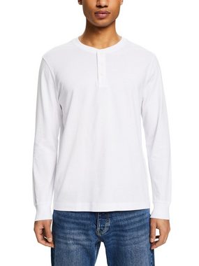 Esprit Langarmshirt Jersey-Top im Henley-Stil (1-tlg)