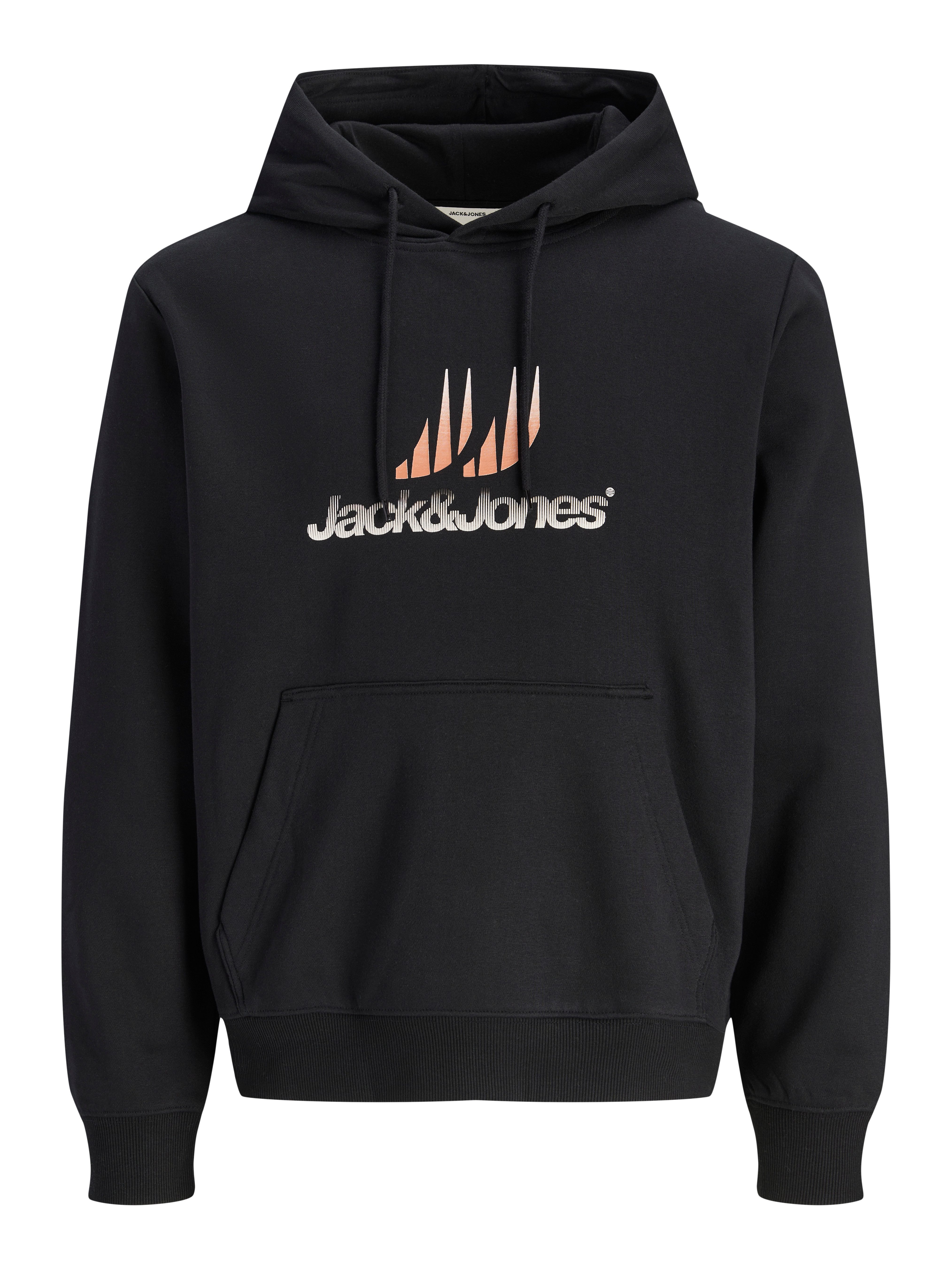 Jack & Jones Junior Kapuzensweatshirt JCOECHO GRAPHIC FRONT SWEAT HOOD FST JNR Baumwollmischung