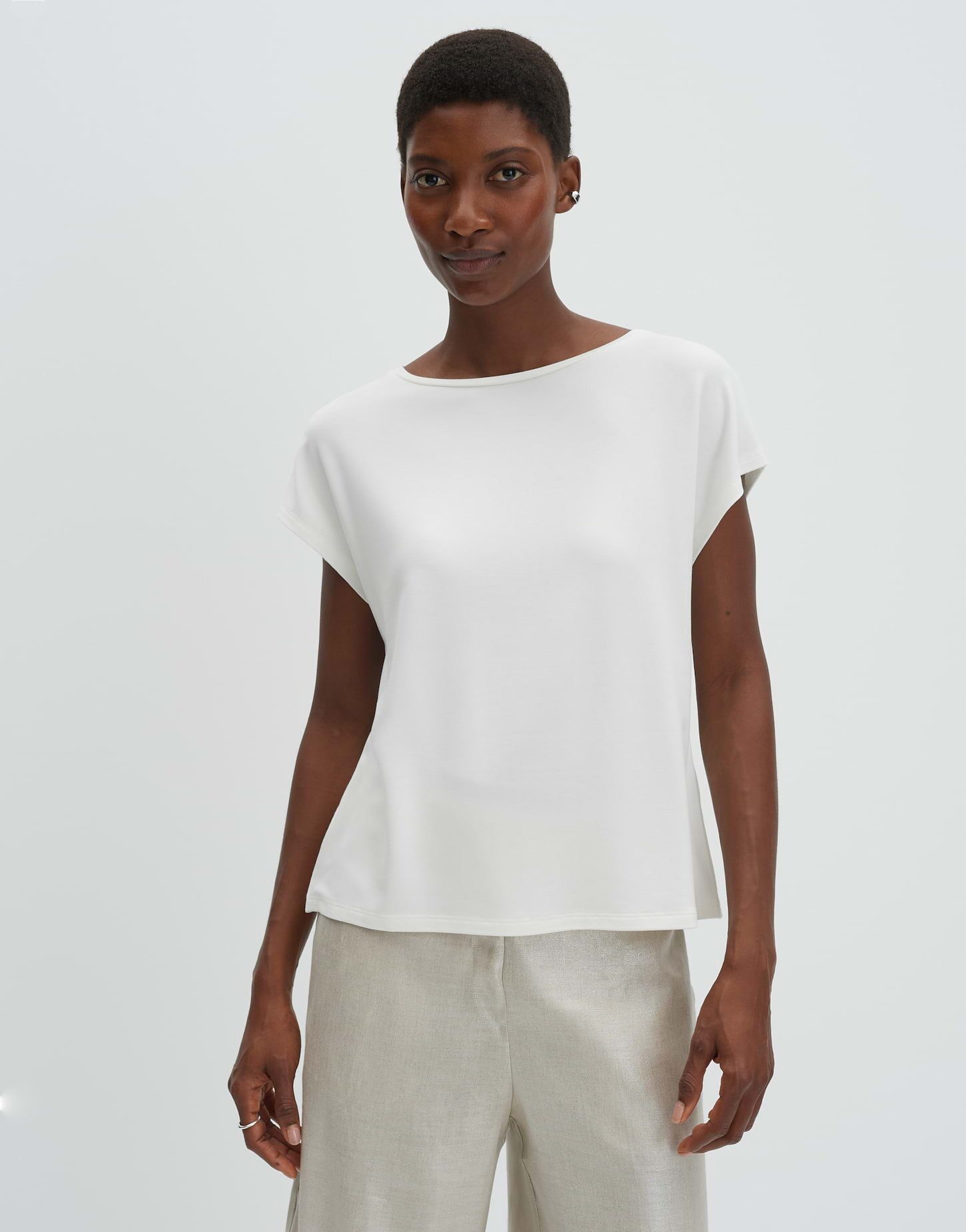 someday Kurzarmshirt Kamie aus Modal U-Boot-Ausschnitt, entspannt für Everyday-Looks