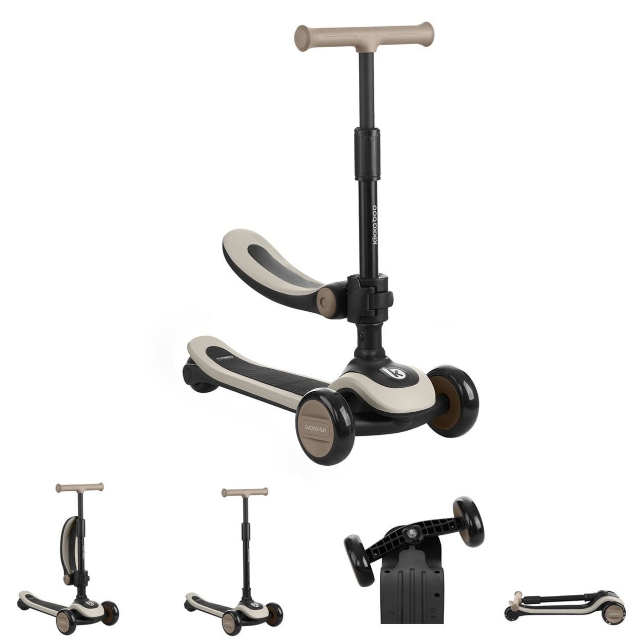 Kikkaboo Dreirad Treo 2 in 1, Laufrad-Funktion, faltbarer Sitz, Lenker verstellbar, ab 12 Monate
