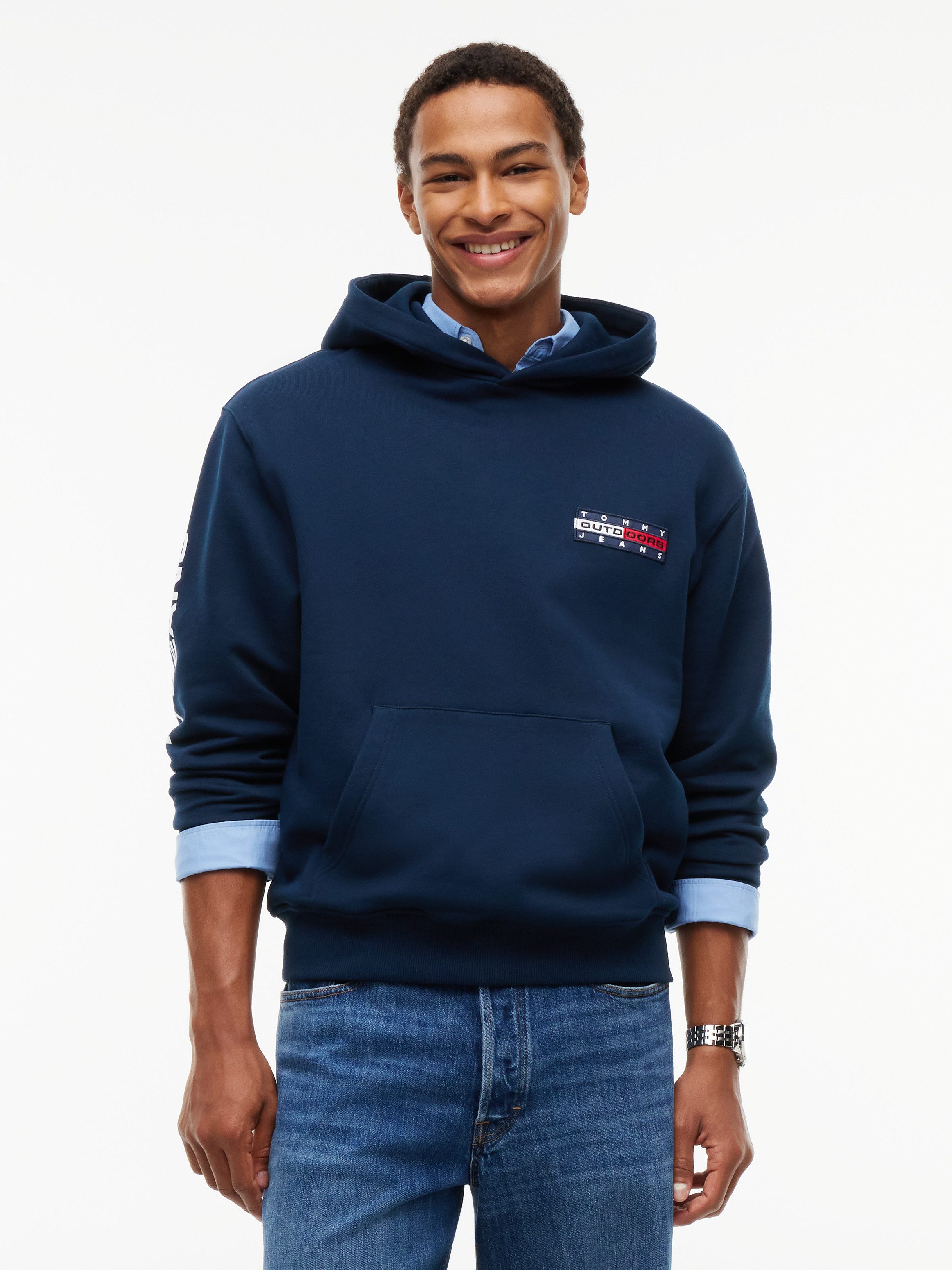 Tommy Jeans Hoodie TJM OUTDOORS LOGO mit Logo hinten