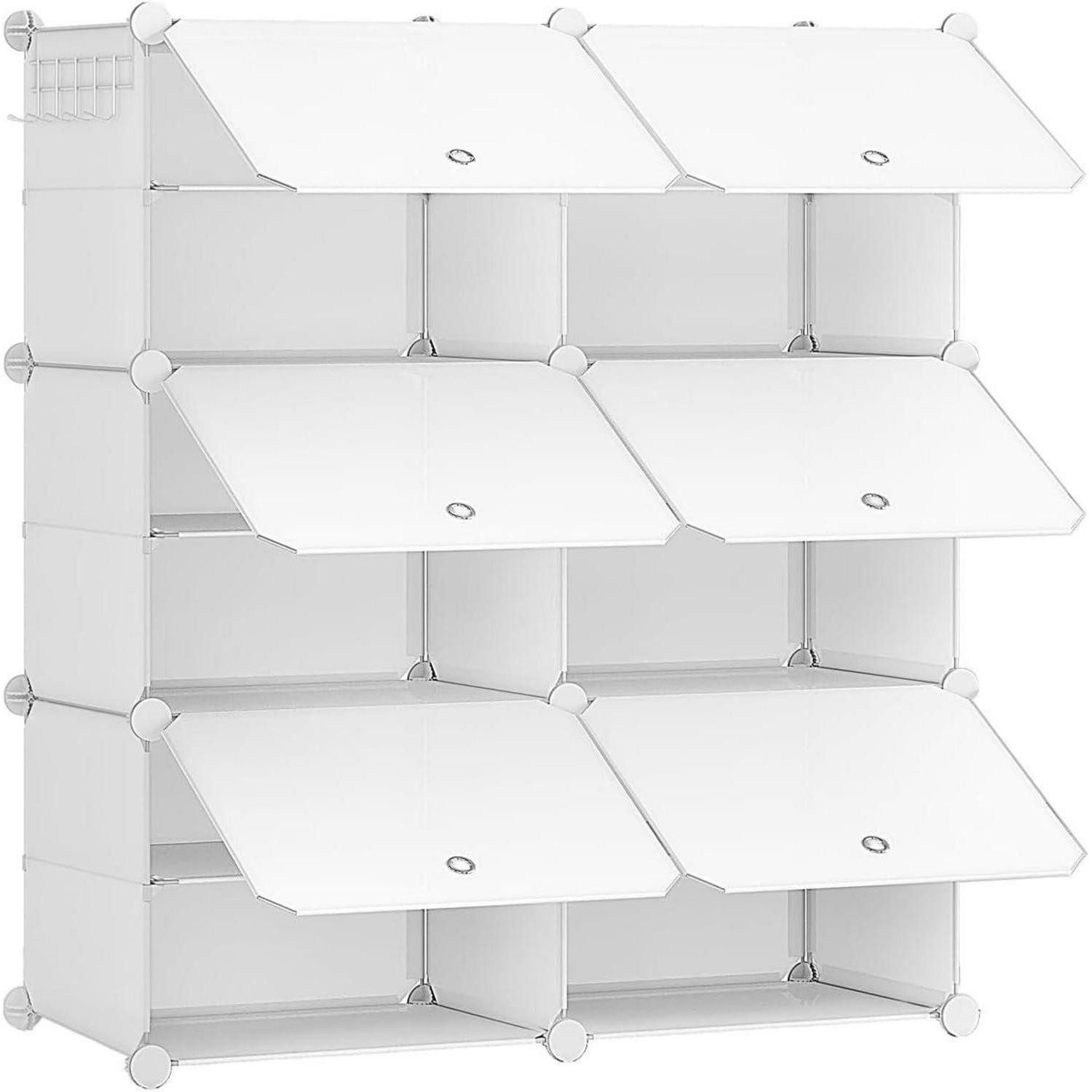 LuxusKollektion Schuhschrank Schuhregal 24 Paar Schuhe 40x30x30cm 6 Fächern 80 x 30 x 90 cm Weiß