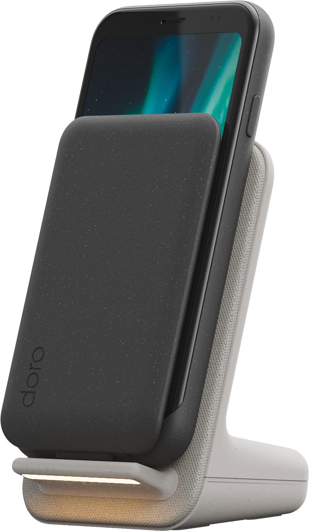 Doro Aurora A20 + Wireless Charging Station Smartphone (11,4 cm/4,5 Zoll, 40 GB Speicherplatz, 13 MP Kamera)
