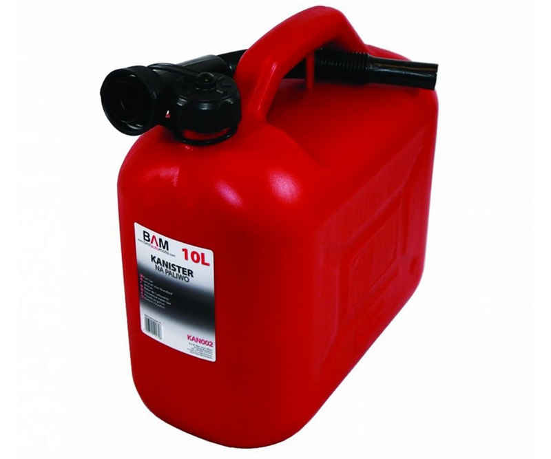 Systafex® Benzinkanister 10L Benzin-Kanister mit Ausgießer – Sicher & Robust - Notfallbetankung (1 St., Kanister inkl. Ausgießer), Universell einsetzbar