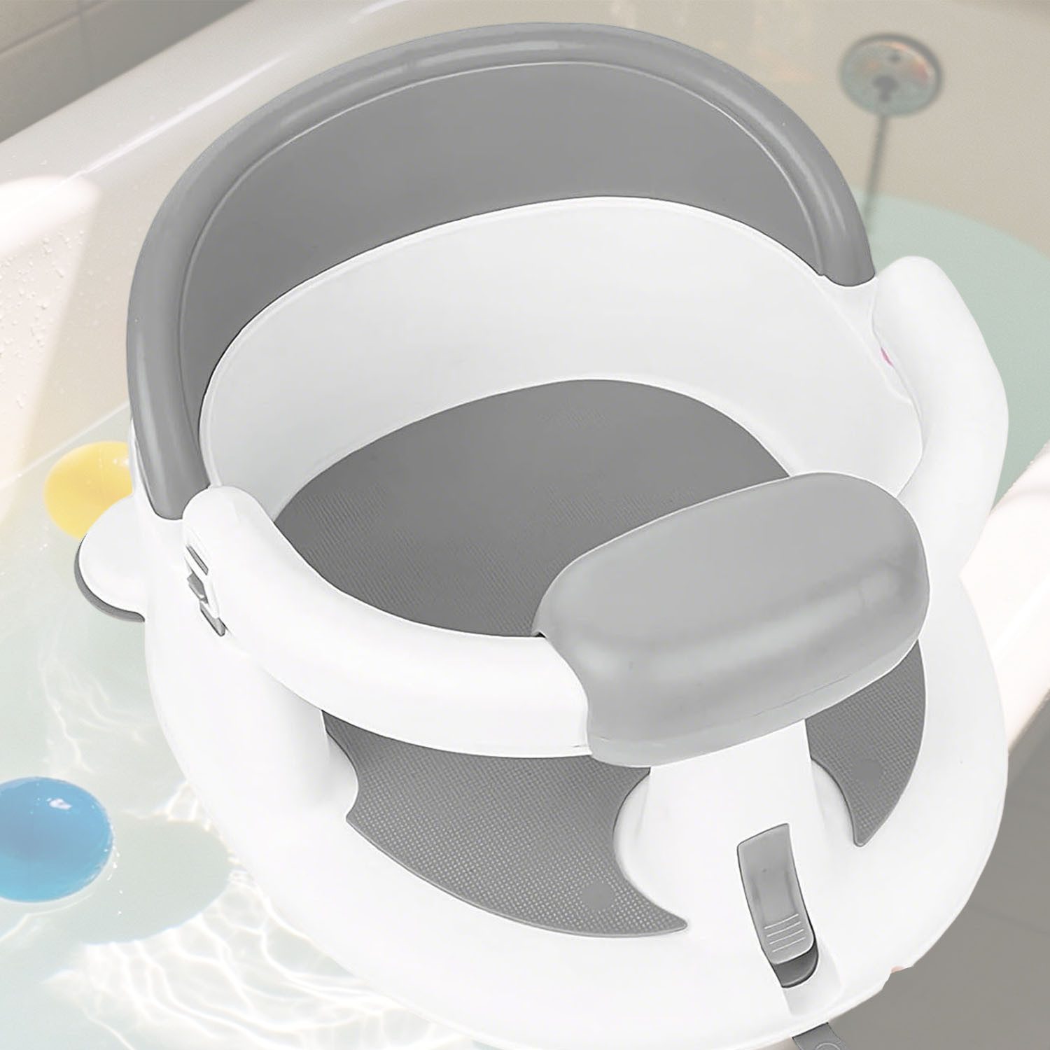 AIMAX Badewannensitz Baby badesitz ab 6 Monate mit 4-Starken Saugnäpfen, Badesessel Baby Bath Seat Neugeborene für Dusche oder Badewanne