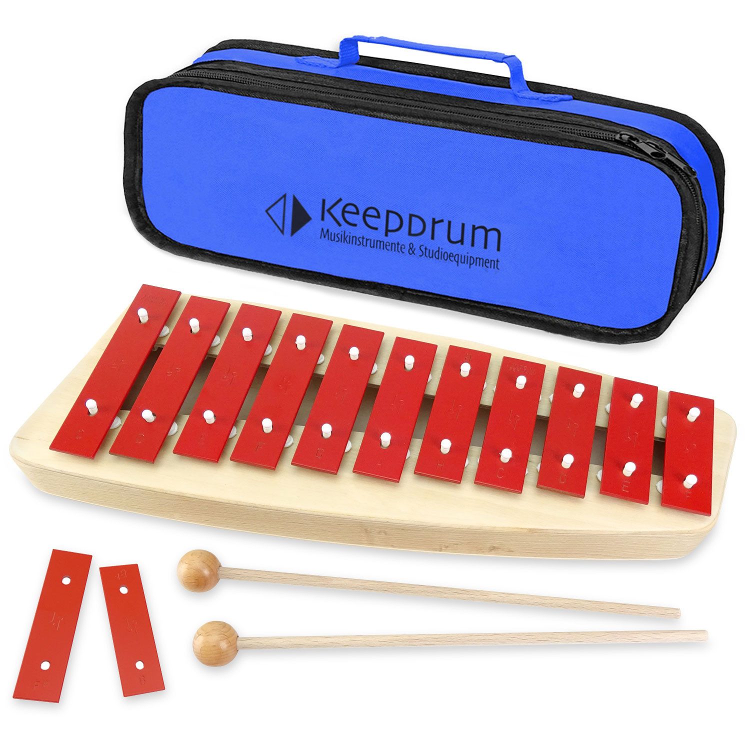 SONOR Колоколаspiel Sonor Колоколаspiel NG-10 für Kinder mit Tasche Blau,Sonor Колоколаspiel NG-10, 2 Молоток, keepdrum MB01 Tasche blau, Vorteils-Set mit Tasche Blau