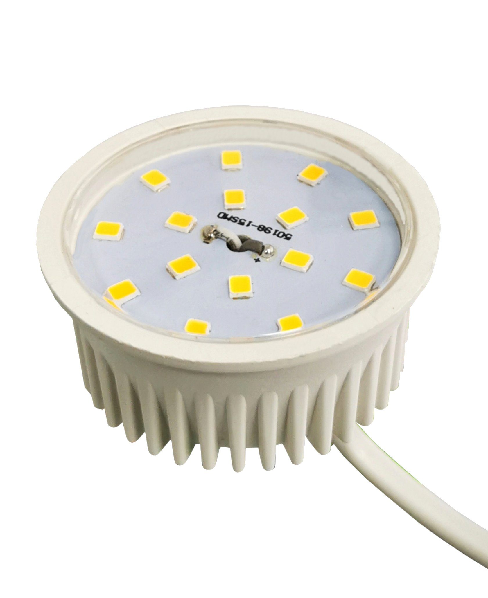 TRANGO LED-Leuchtmittel, 5er Pack MO15-5 LED Modul Ultra flach 5.0 Watt nur 2,3cm hoch 3000K warmweiß zum Ersetzen von GU10 & MR16 Halogen Leuchtmittel, 5 St., für Einbauleuchte, Deckenstrahler, Einbaustrahler, Deckenleuchte