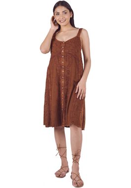 Guru-Shop Midikleid Besticktes indisches Kleid, Boho Minikleid -.. alternative Bekleidung