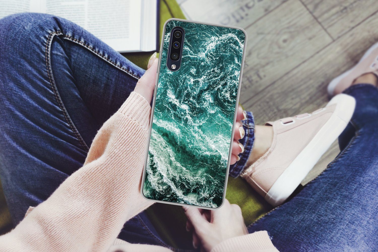 MuchoWow Handyhülle für Samsung Galaxy A50 Marmor - Gemustert - Natursteine, Smartphone-Bumper, Print, Handy Schutzhülle Dünn