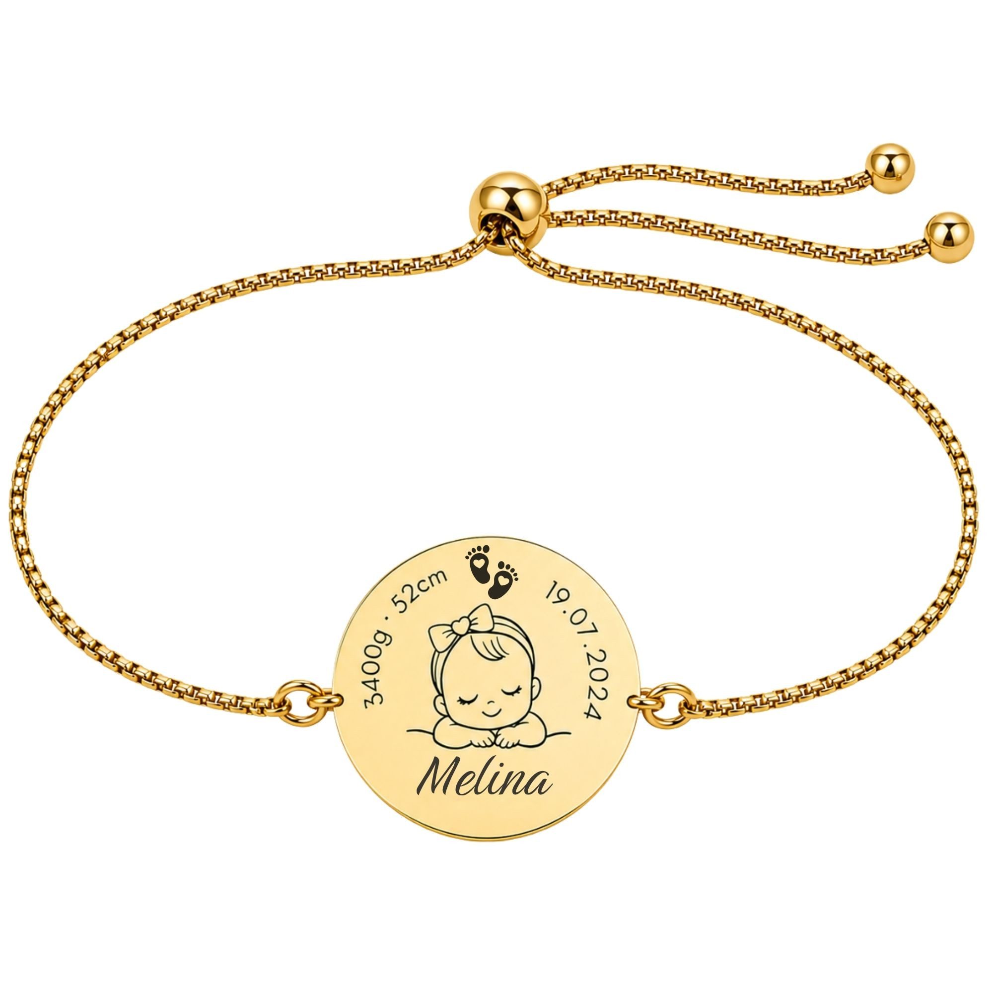 BS Schmuckdesign Armband mit Gravur Personalisiertes Armband mit Gravur Familienarmband für Mama und Papa (1-tlg., personalisiert)