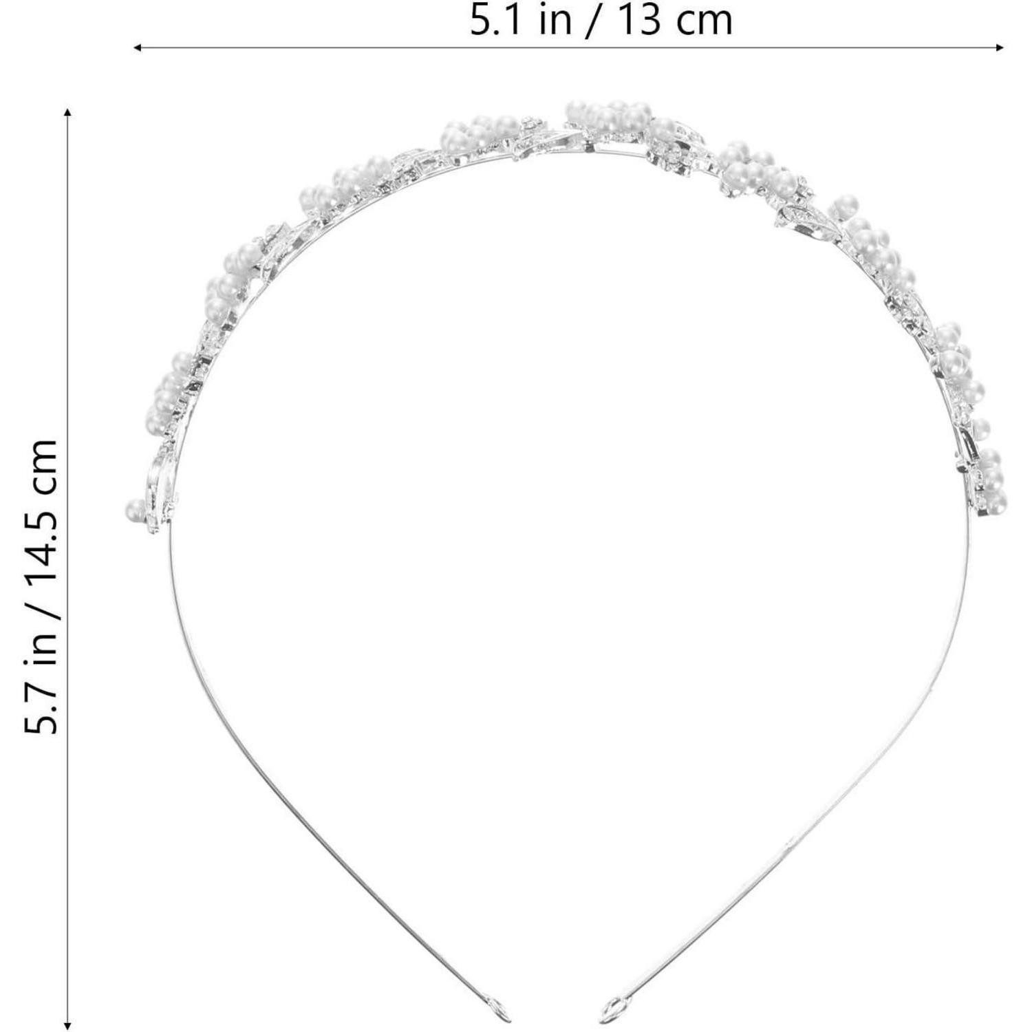 LuxusKollektion Diadem Brautschmuck Hochzeit Tiara Kristall Strass Perle Haarband Silber